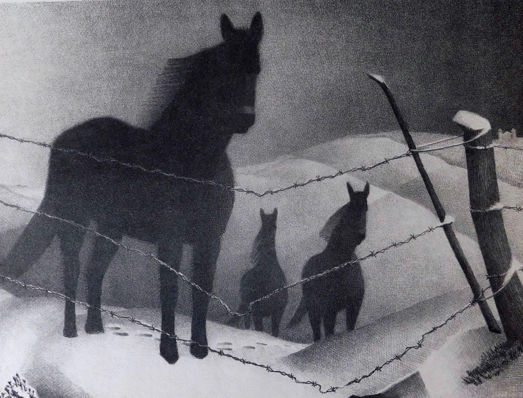 Litografia originale firmata a matita di Grant Wood, 1940 - febbraio in vendita 3