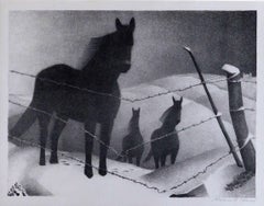 Grant Wood Original Pencil Signed Lithograph, 1940 - February
