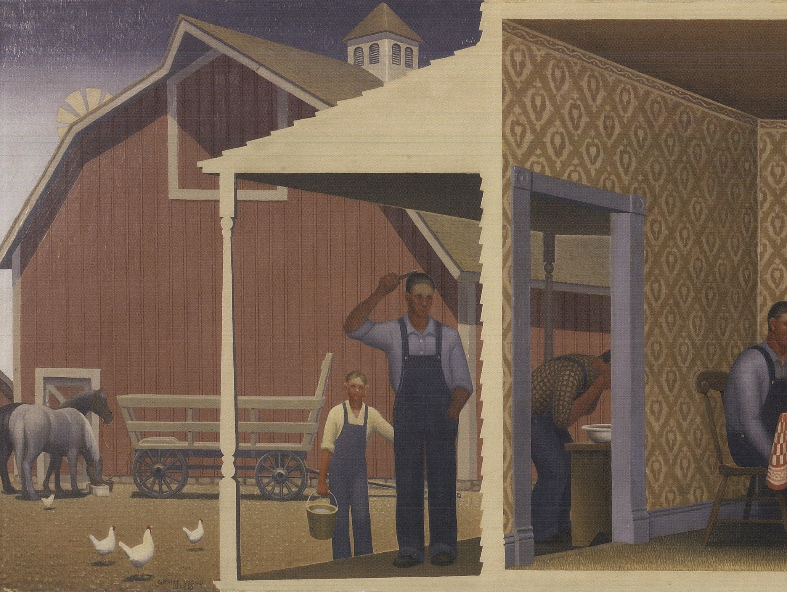 Grant Wood 'Dinner for Threshers' 2010- Offset Lithograph 1