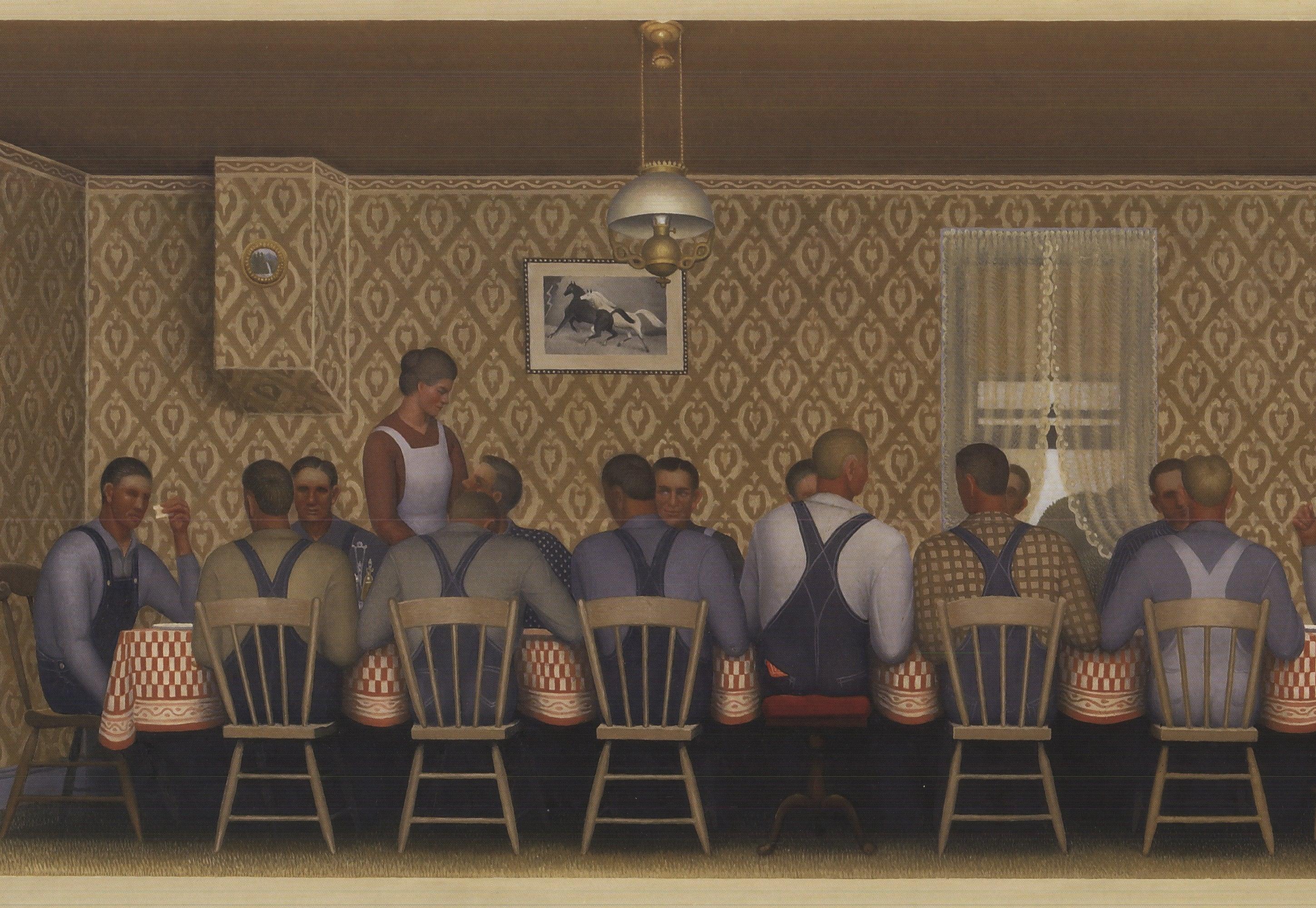 Grant Wood 'Dinner for Threshers' 2010- Offset Lithograph 2
