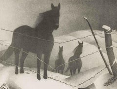 Grant Wood "February" Lithograph, 1941