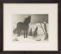 Grant Wood "February" Lithograph, 1941