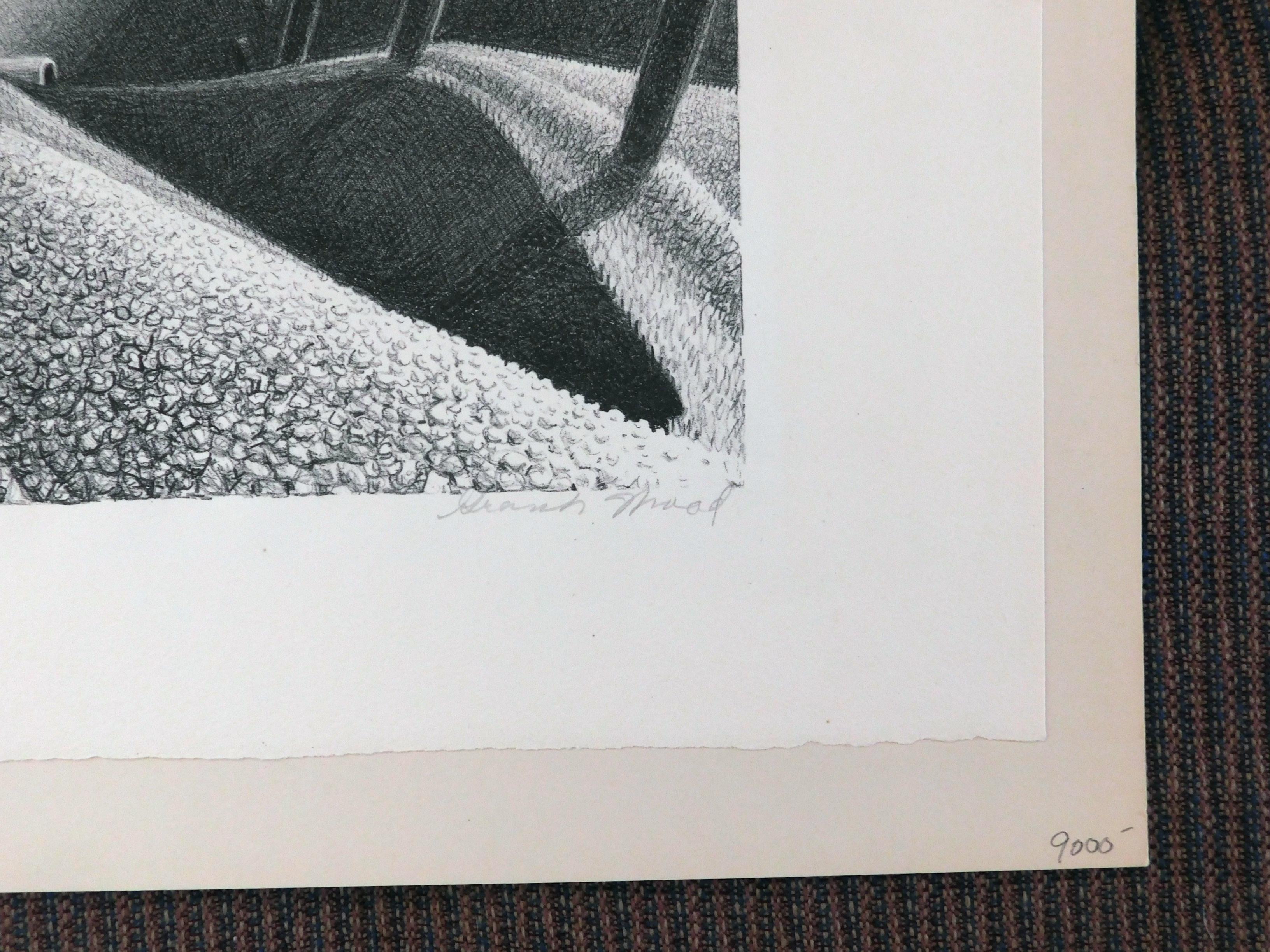 Litografia originale di Grant Wood A. Stone - Marzo in vendita 4