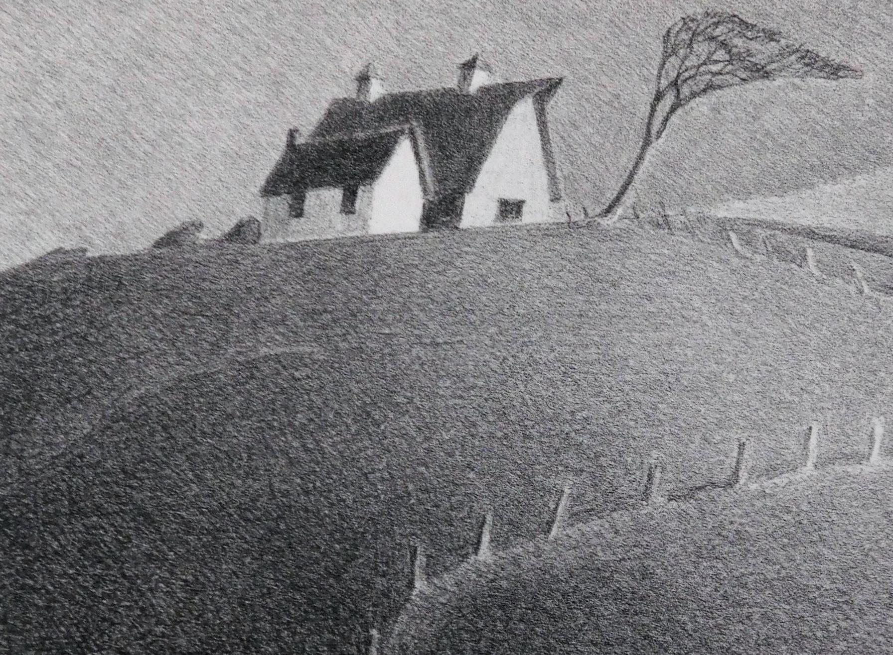 Litografia originale di Grant Wood A. Stone - Marzo in vendita 5