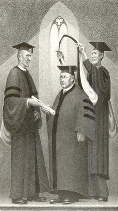 Honorary Degree (Self portrait of Grant Wood receiving an honorary degree)