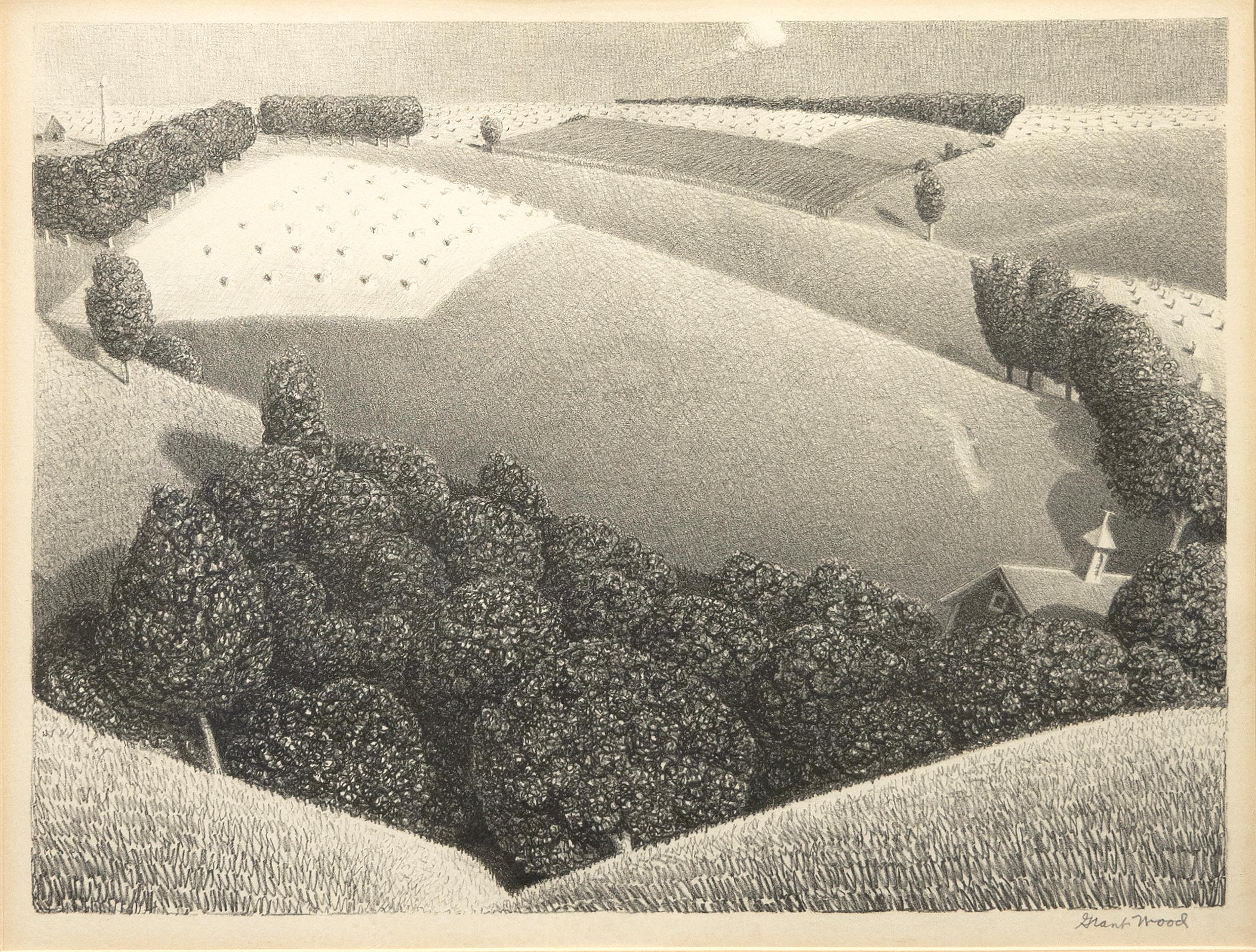 Grant Wood Landscape Print - July Fifteenth