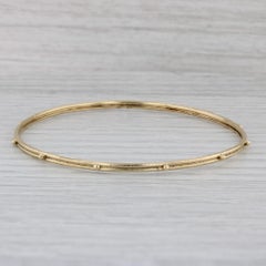 Granulated Dots Bangle 18k Yellow Gold Bracelet 8" 2.5mm Emily Armenta