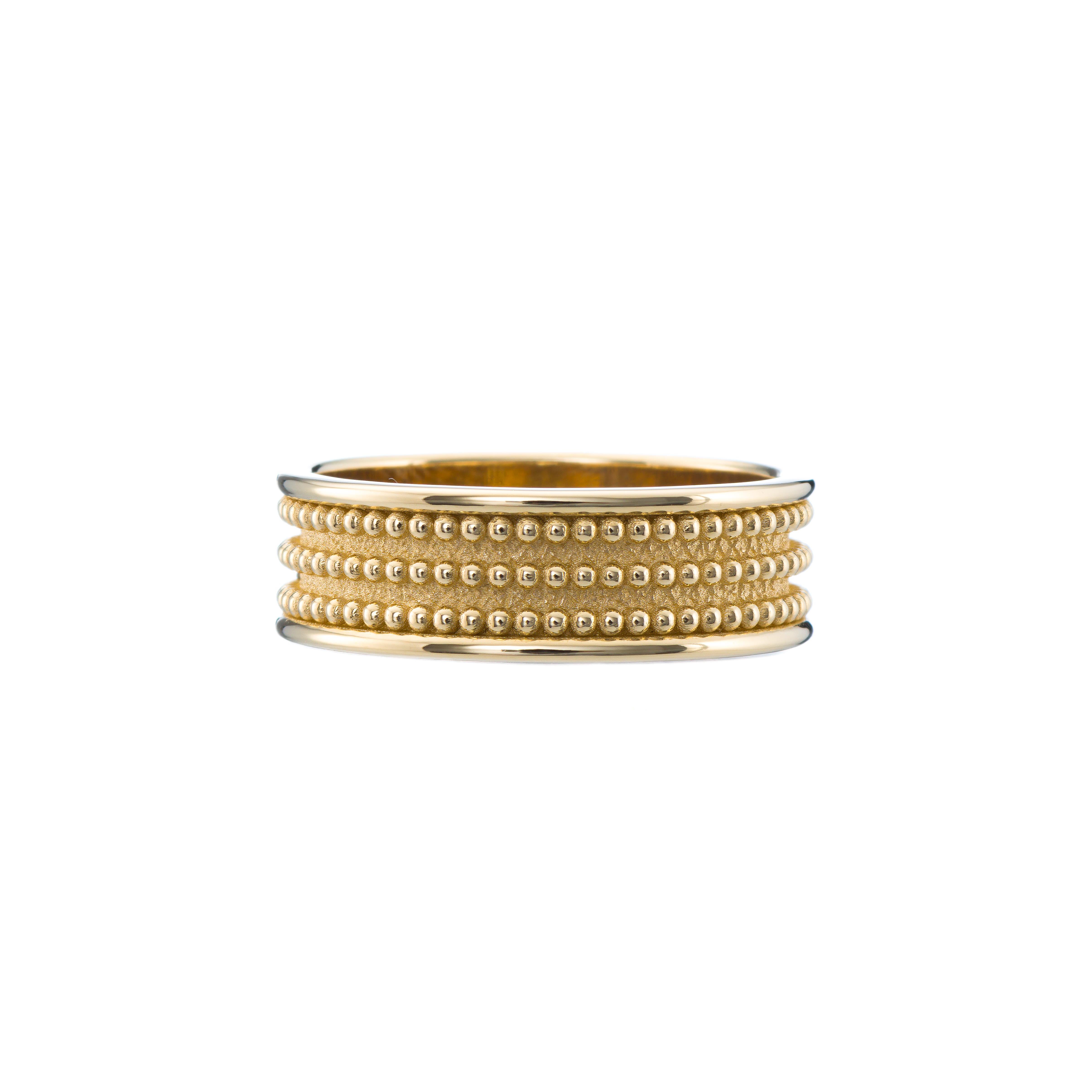 Granulation Gold Band Ring In New Condition For Sale In Athens, GR