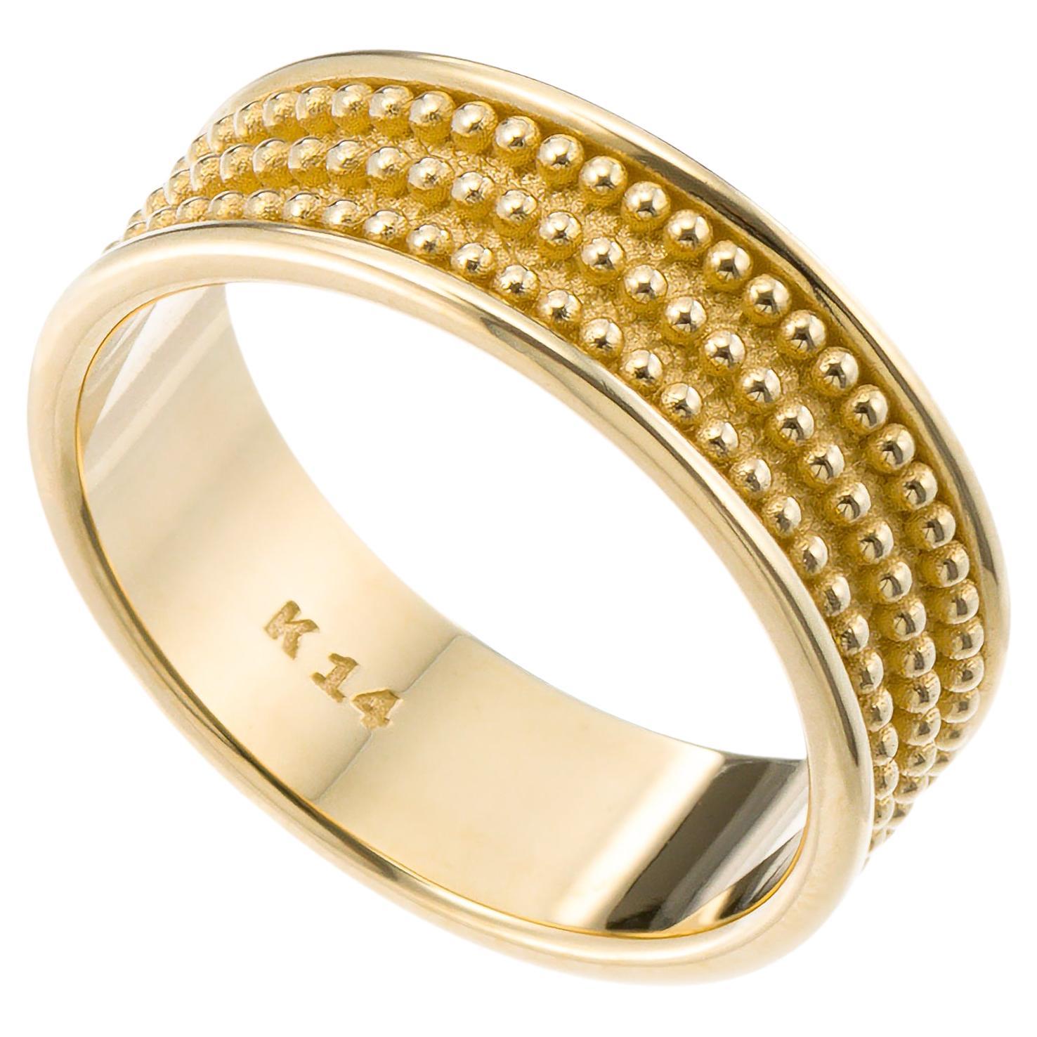Granulation Gold Band Ring im Angebot