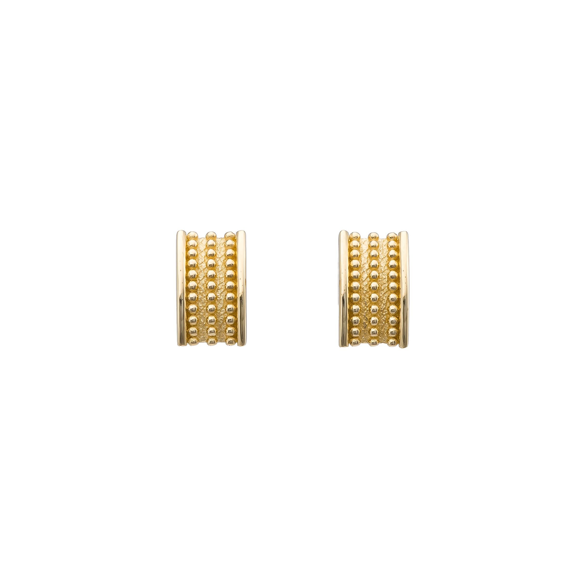 Women's Granulation Gold Byzantine Earrings For Sale