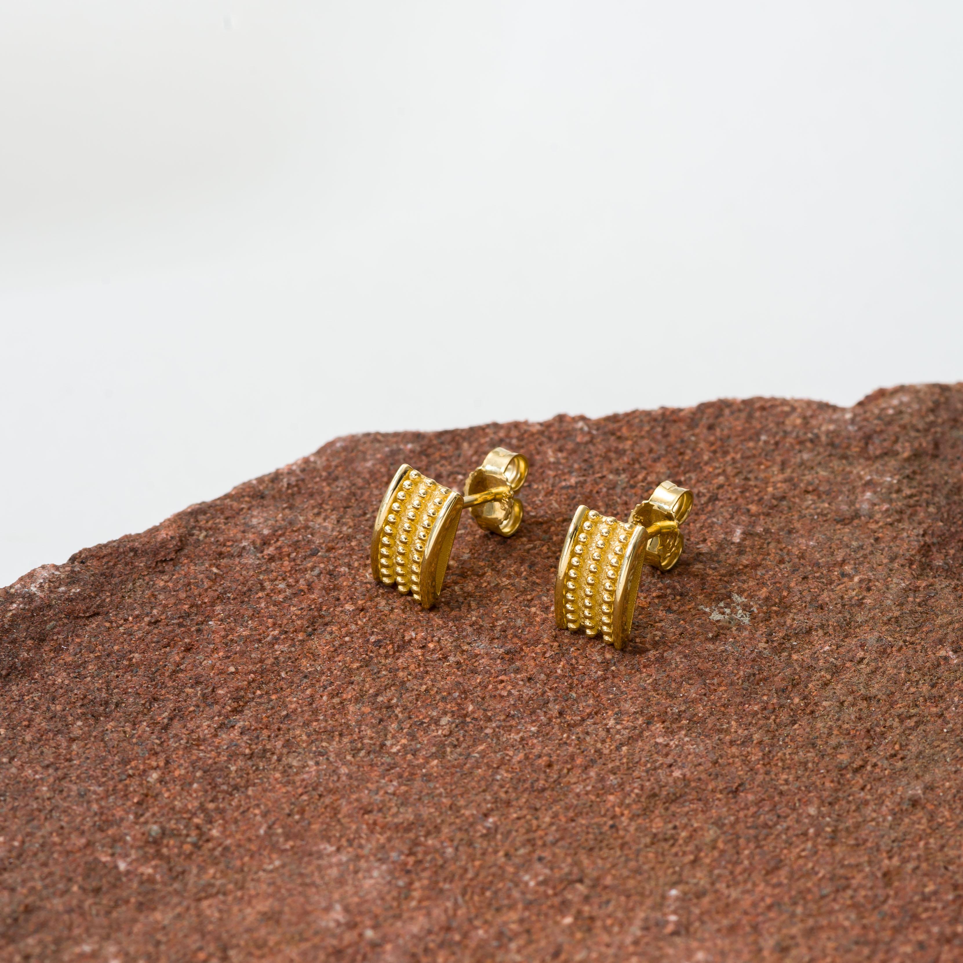Granulation Gold Byzantine Earrings For Sale 2