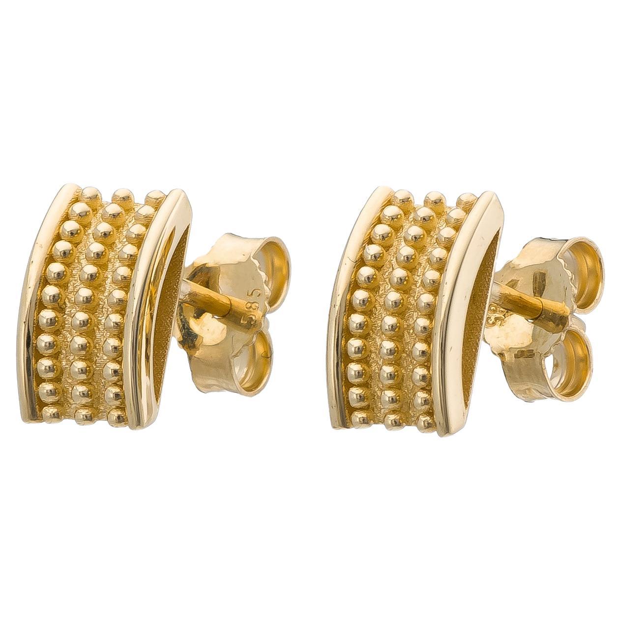 Granulation Gold Byzantine Earrings For Sale