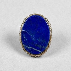 Granuli Oval Lapis Ring in Bronze by Lo Studiolo Genève