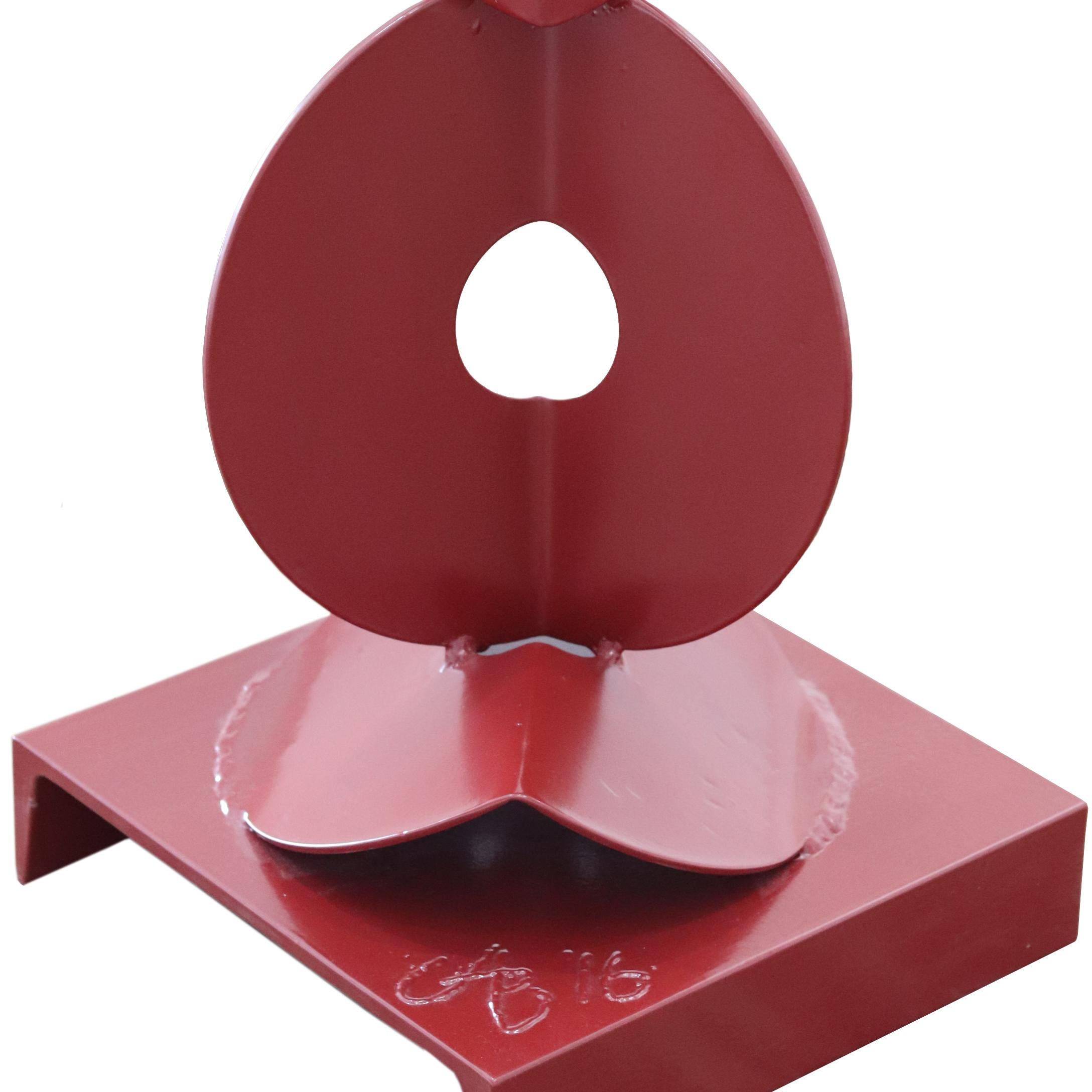 7 Foldes Circles - Large Red Steel Tall Geometric Indoor Outdoor Sculpture en vente 2