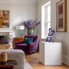 Blueberry 2 - Abstract Circles Contemporary Metal Free Standing Sculpture
