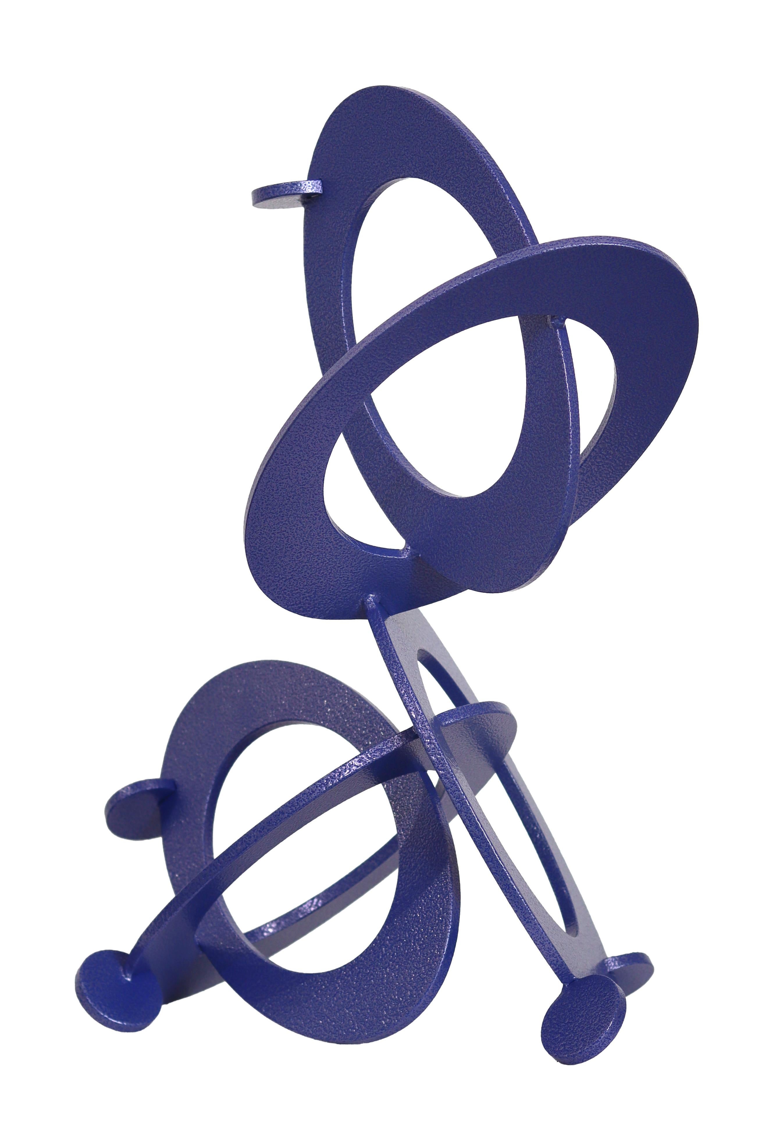Blueberry 2 - Abstract Circles Contemporary Metal Free Standing Sculpture