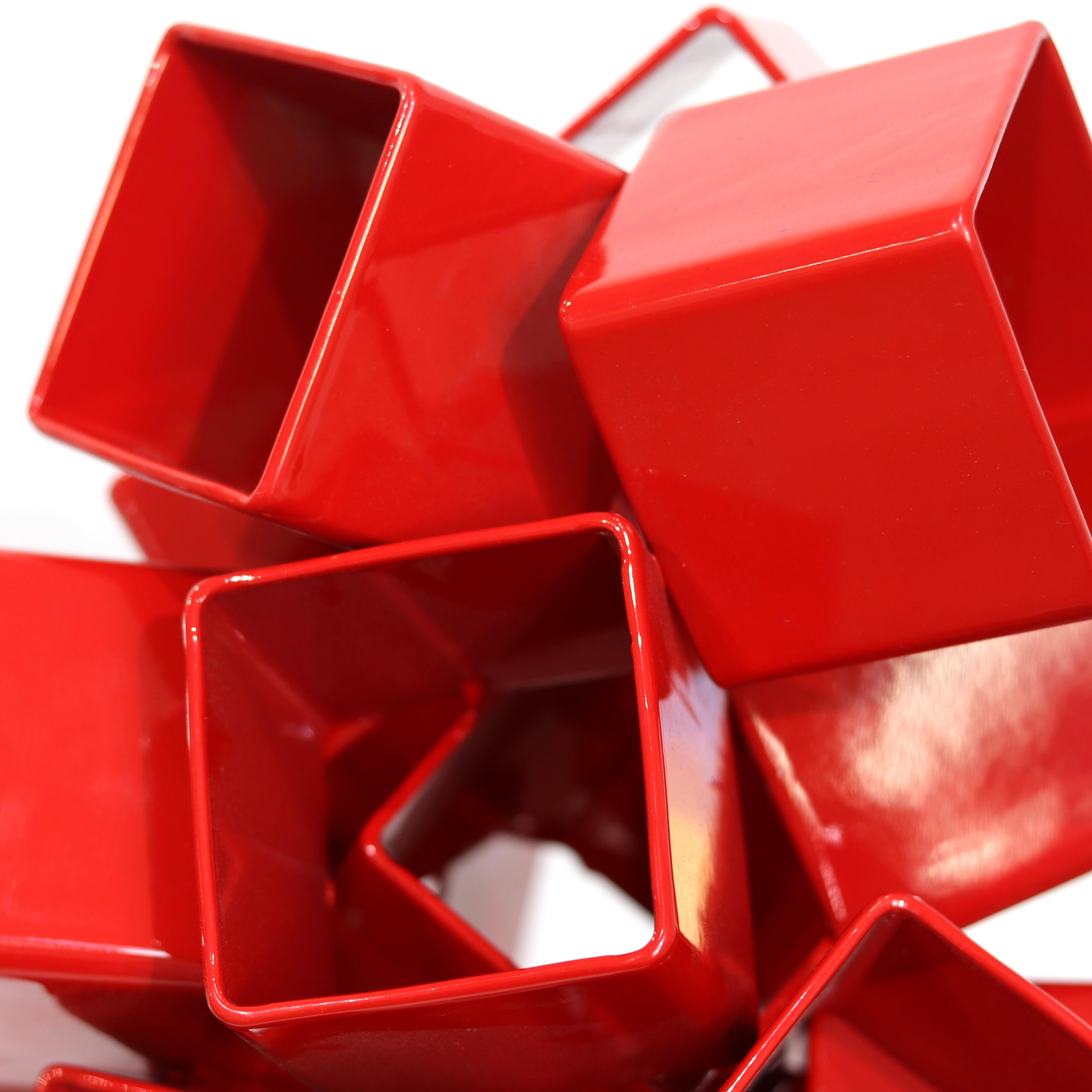 Bouquet of Red Roses - Abstract Contemporary Metal Sculpture for Table or Desk For Sale 1