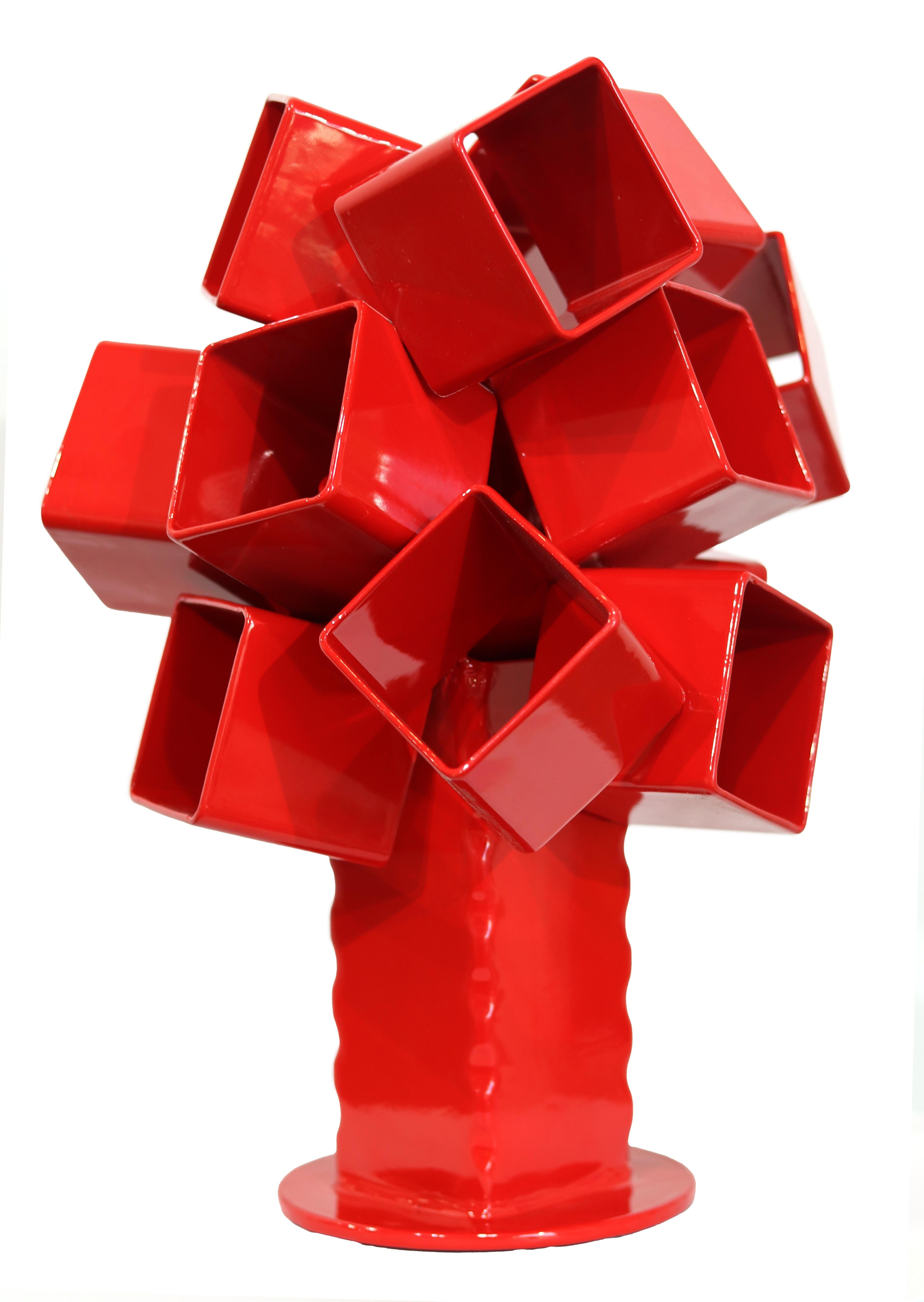 Bouquet of Red Roses - Abstract Contemporary Metal Sculpture for Table or Desk For Sale 2