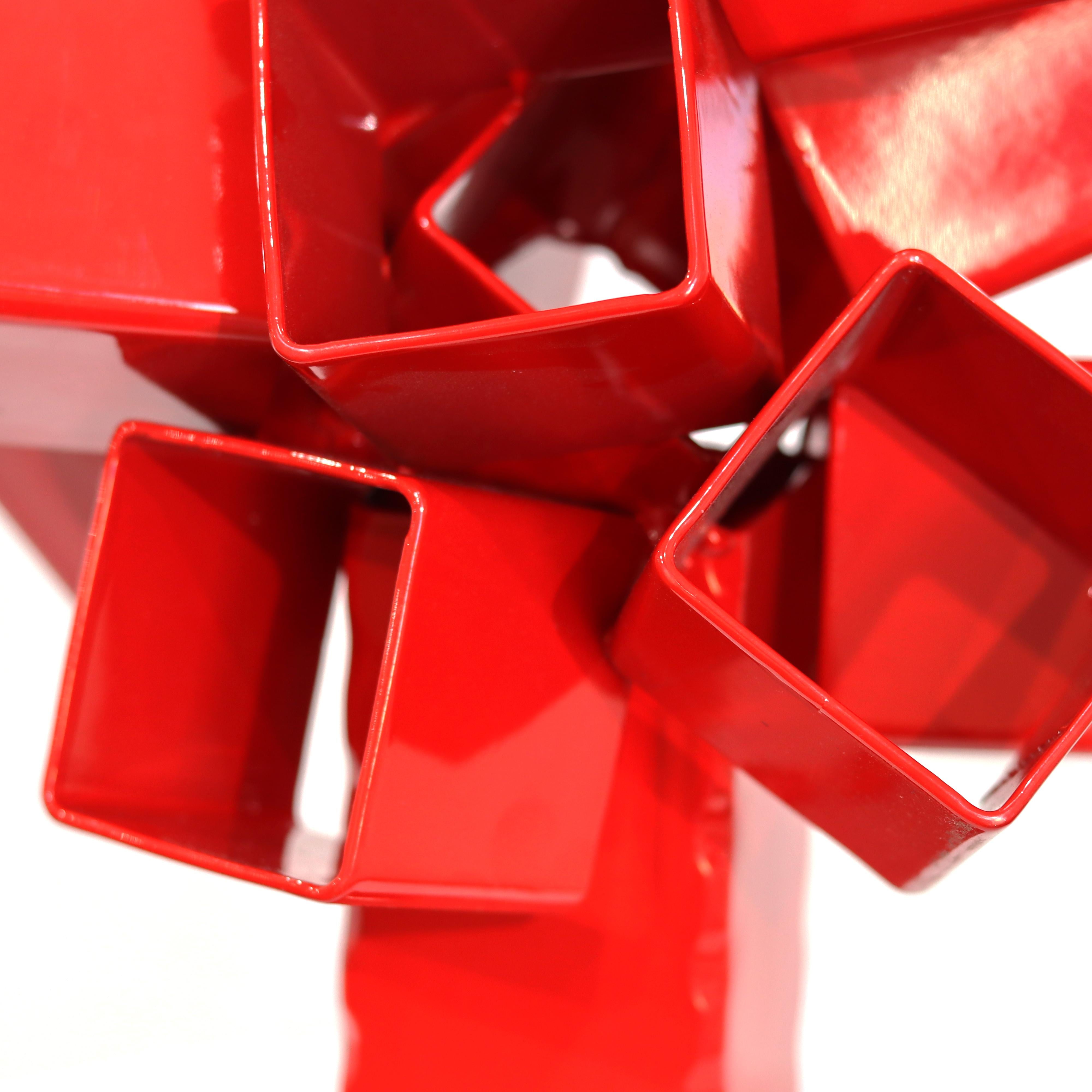 Bouquet of Red Roses - Abstract Contemporary Metal Sculpture for Table or Desk For Sale 3