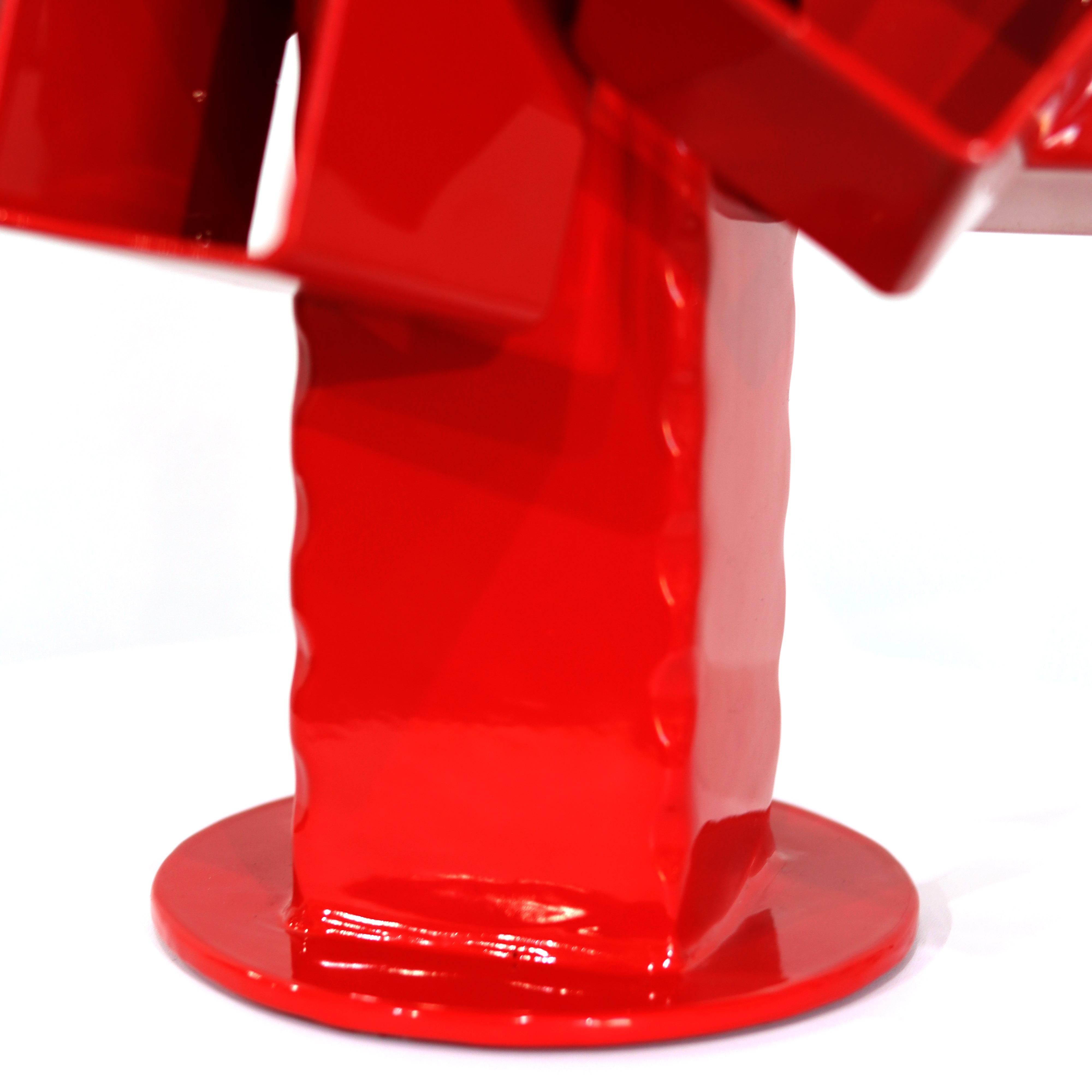 Bouquet of Red Roses - Abstract Contemporary Metal Sculpture for Table or Desk For Sale 5