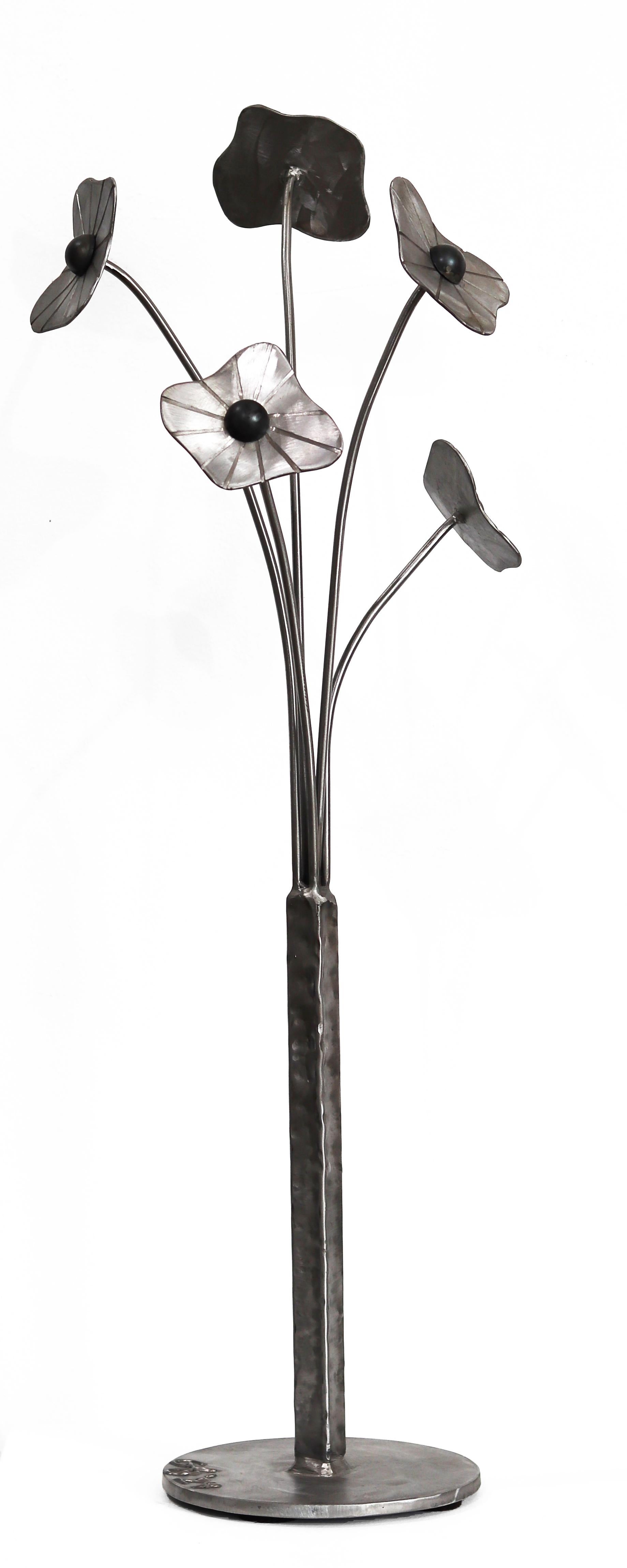 Granville Beals Abstract Sculpture – Blumenstrauß  -  Moderne minimalistische Contemporary Floral Bouquet Stahlskulptur