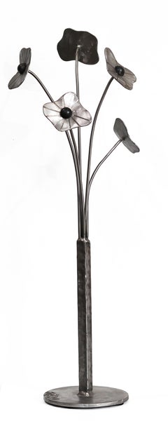 Bouquet  -  Scultura moderna minimalista contemporanea in acciaio con bouquet floreale