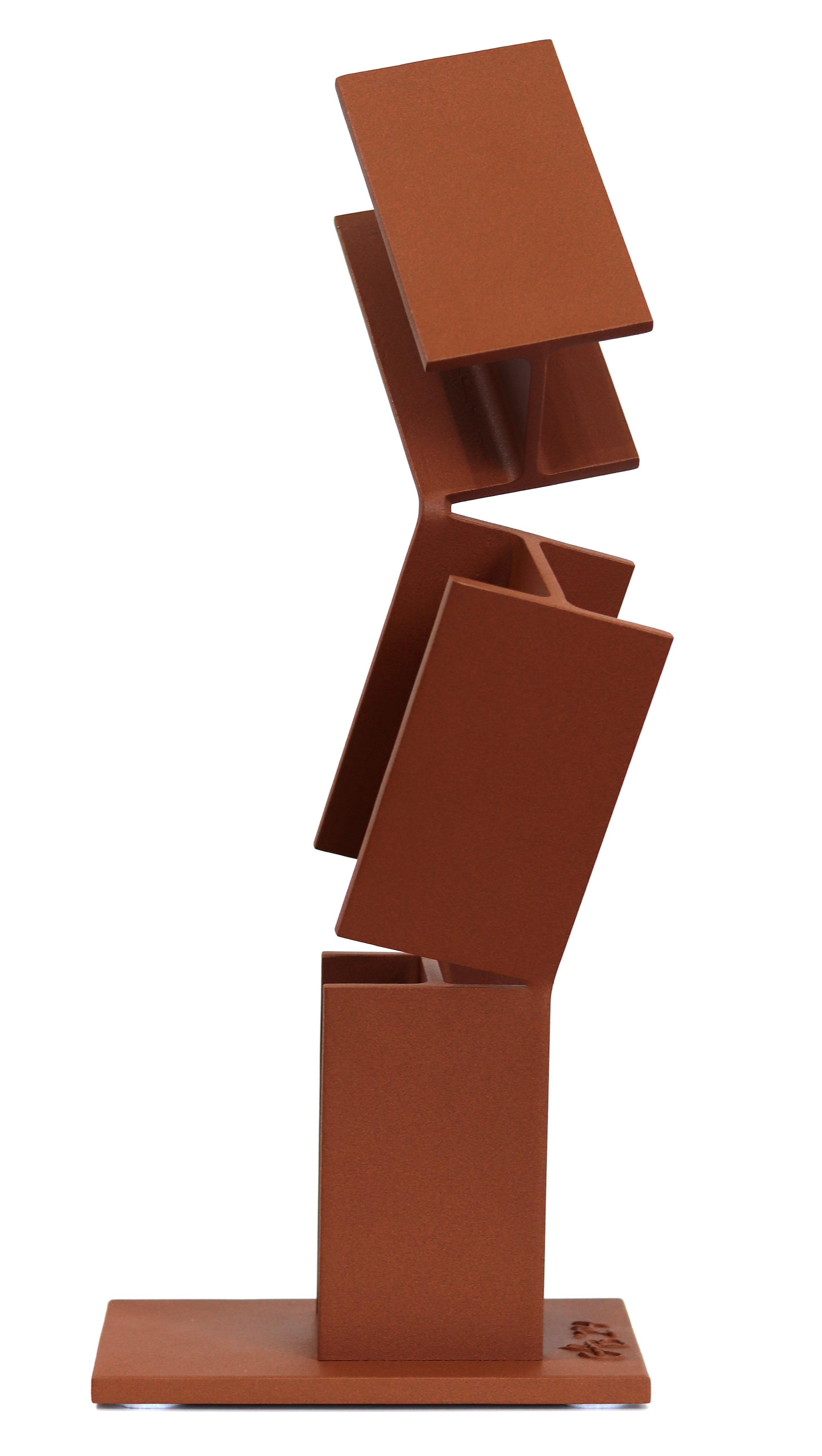Hi-Beam 1  -  Geometrische Skulptur aus Stahl der Moderne (Braun), Abstract Sculpture, von Granville Beals