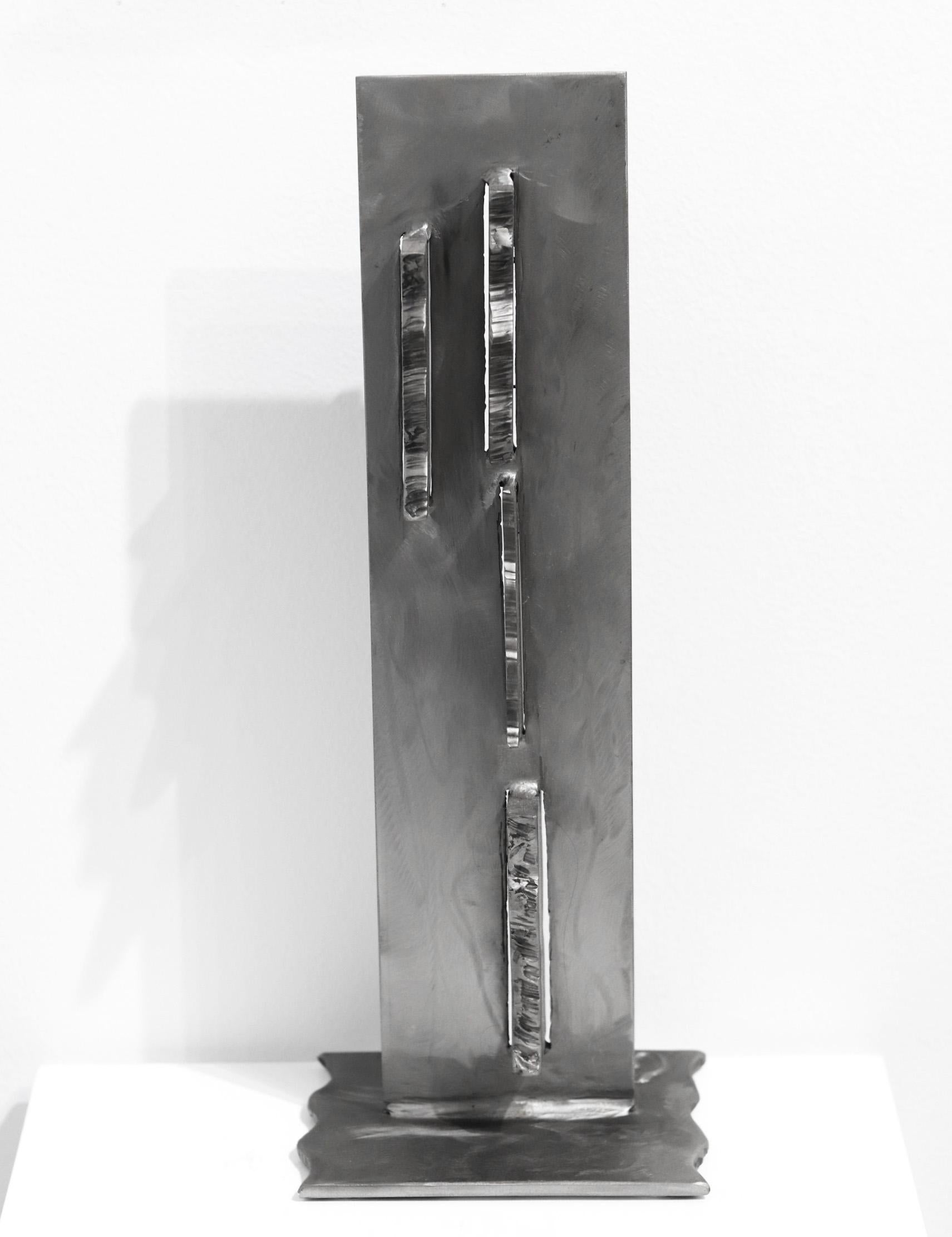 Inside Outside  -  Modern Steel Sculpture - Gray Abstract Sculpture by Granville Beals