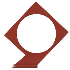 Not A Big Square - Large Steel Geometric Red Sculpture