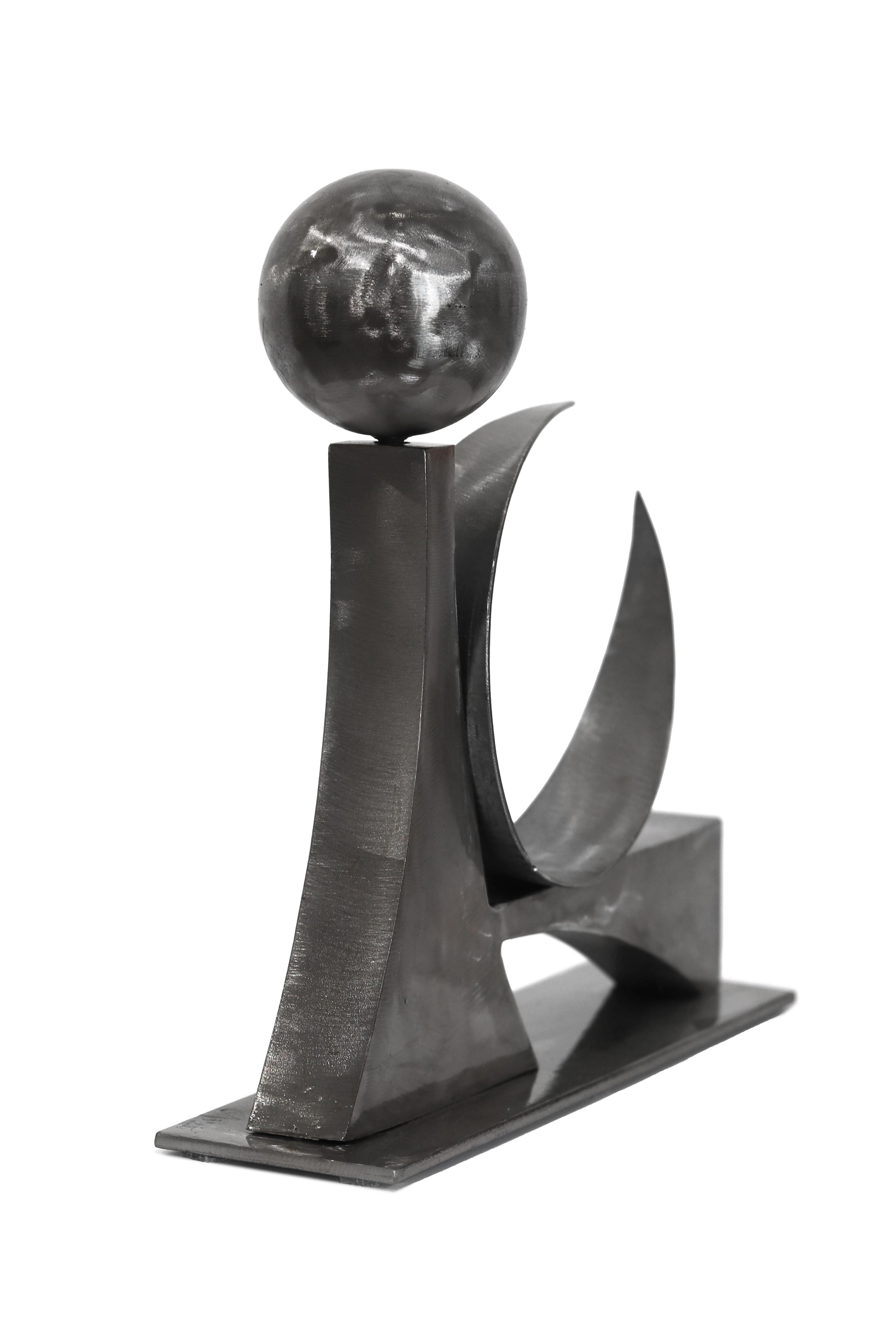 Olympiad - Abstract Contemporary Geometric Metal Sculpture for Table or Desk For Sale 7