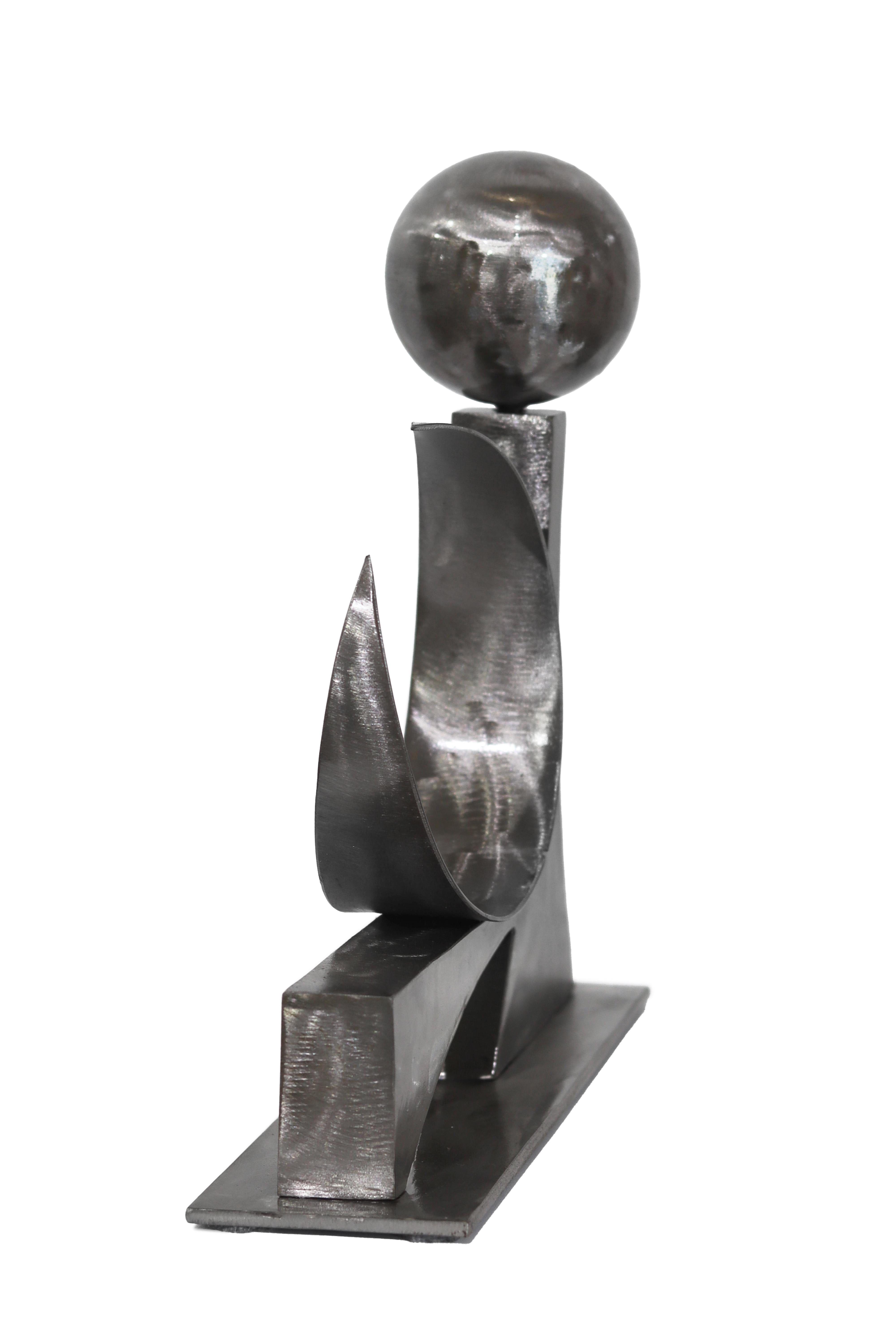 Olympiad - Abstract Contemporary Geometric Metal Sculpture for Table or Desk For Sale 6