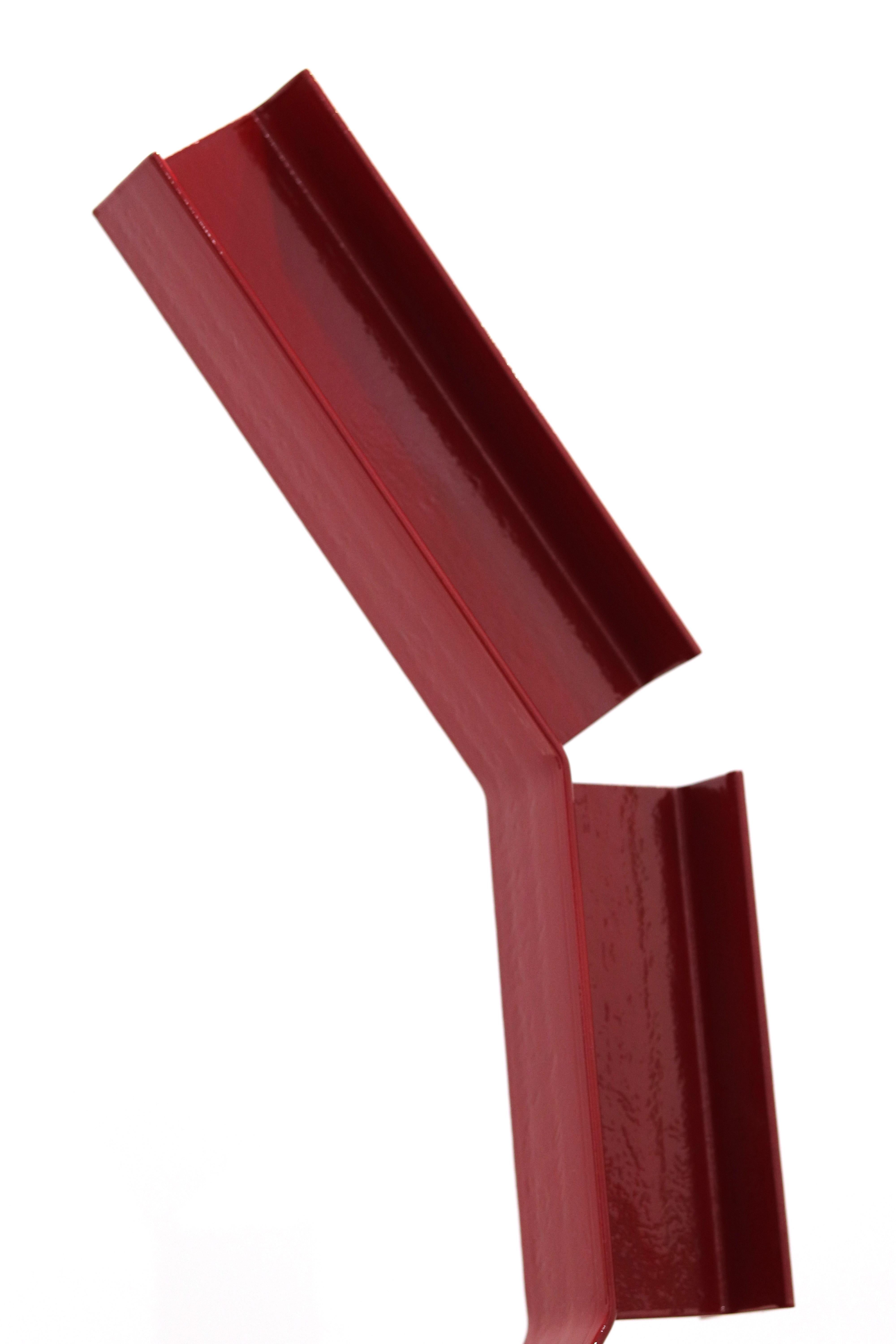 Vine rouge - Grande sculpture géométrique rouge en acier en vente 4