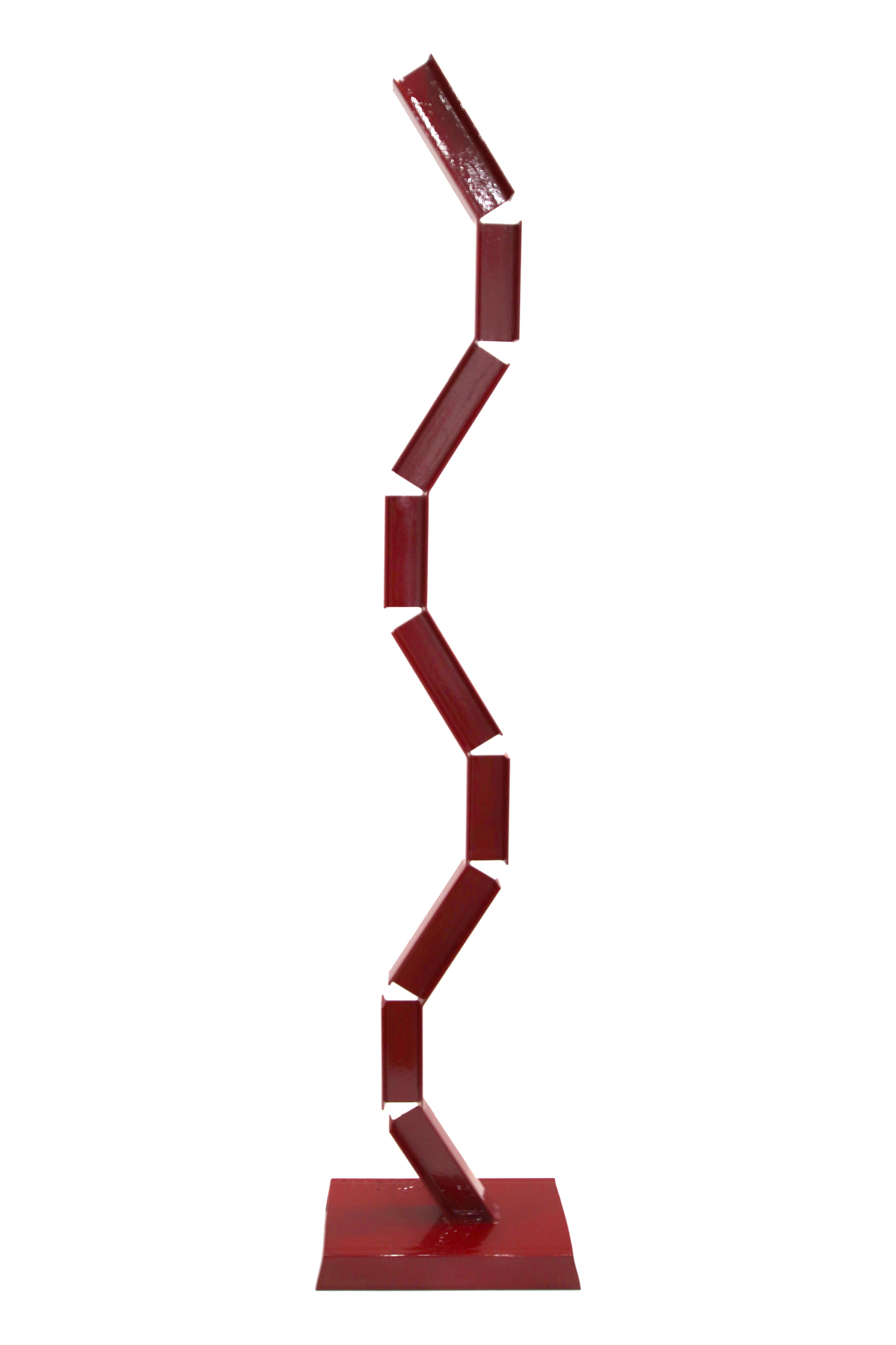 Red Vine - Large Steel Geometric Red Sculpture