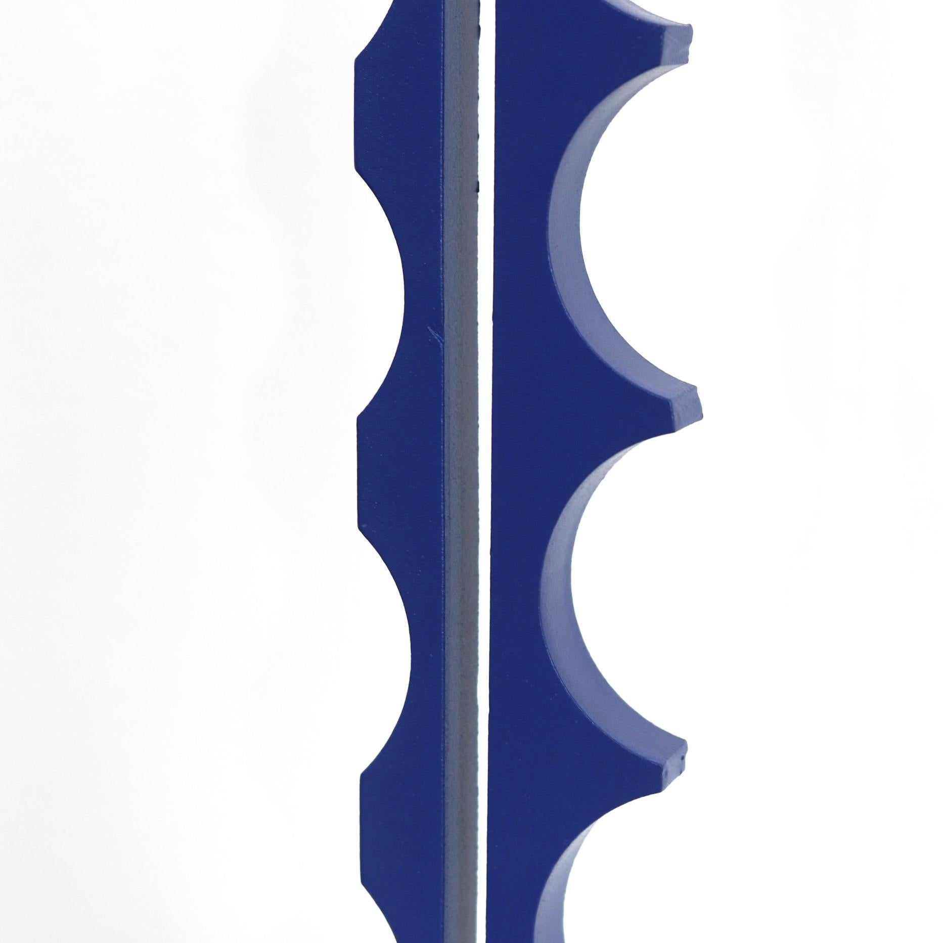 The Long and the Short of It  -  Modern Blue Organic Geometric Steel Sculpture For Sale 4