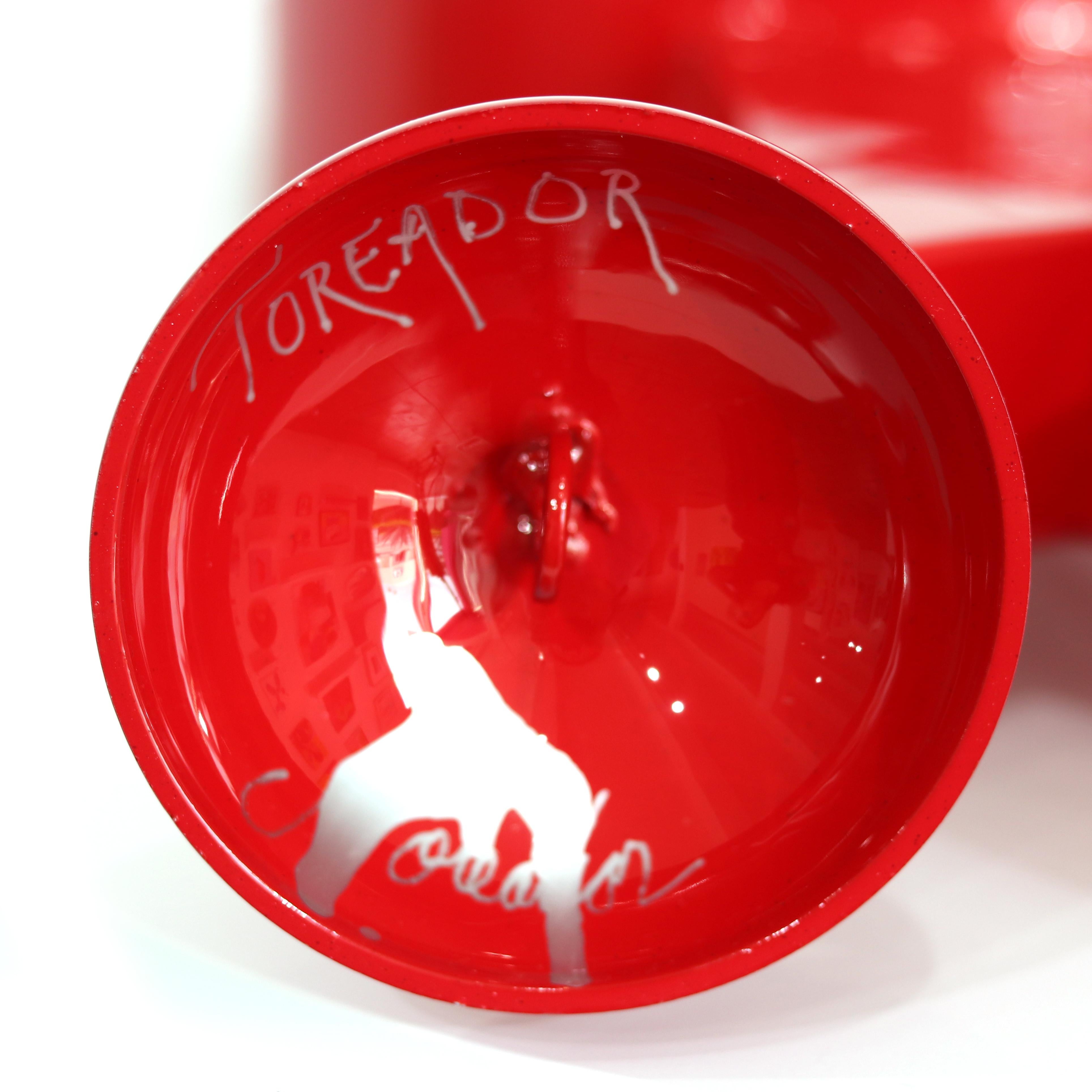 Toreador - Abstracto geométrico rojo expresivo contemporáneo  Escultura de metal en venta 7