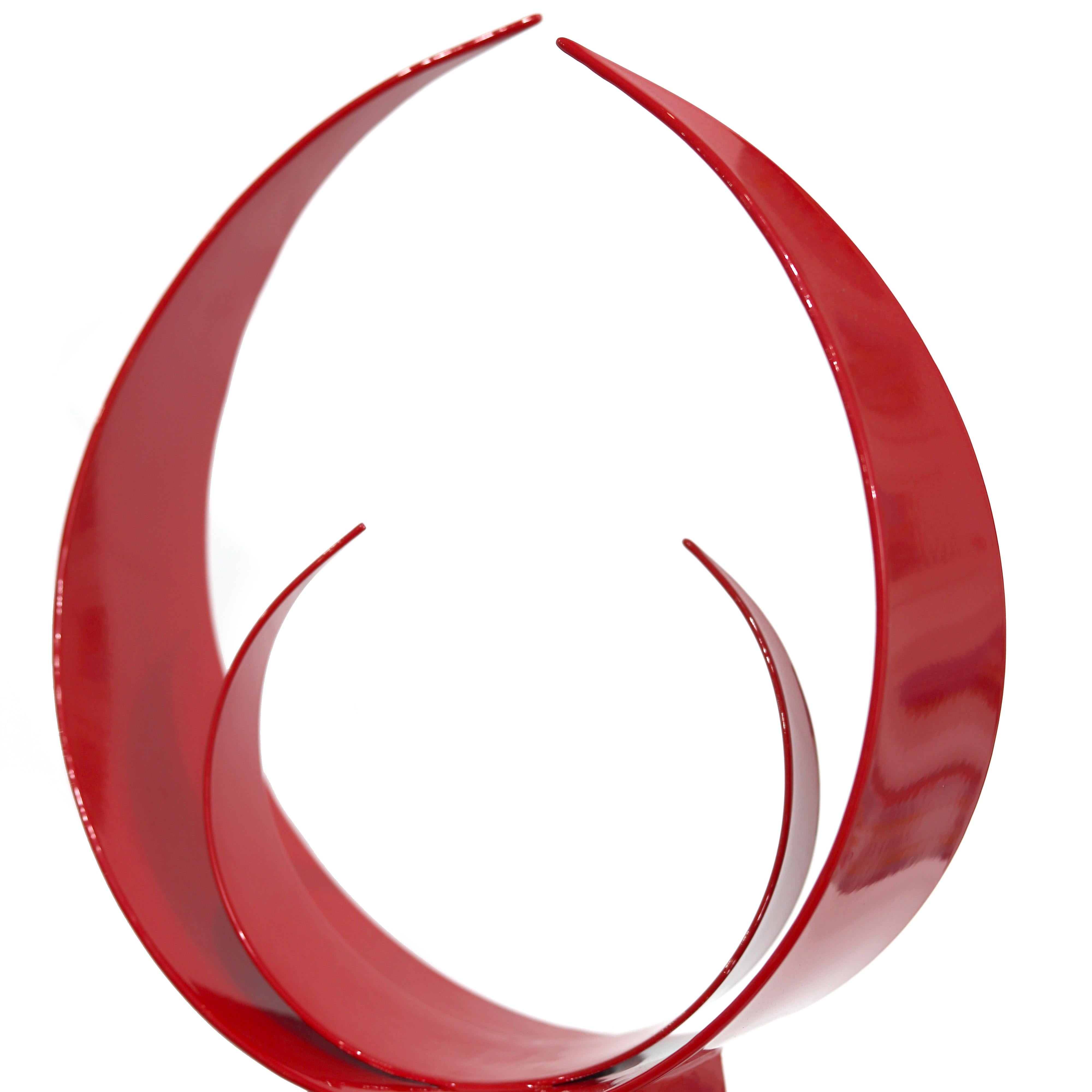 Toreador - Abstracto geométrico rojo expresivo contemporáneo  Escultura de metal en venta 5