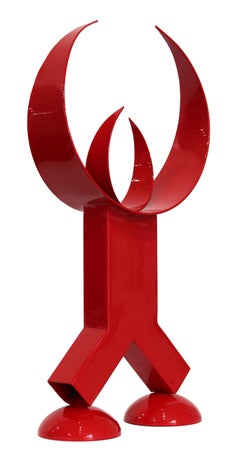 Toreador - Abstracto geométrico rojo expresivo contemporáneo  Escultura de metal