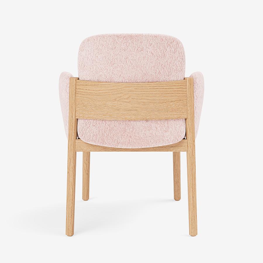 Modern Granville Bridge Armchair in Nude Ultra Matte Lacquered Oak Client Own Material For Sale