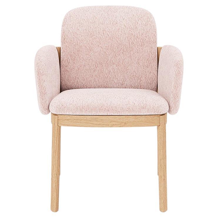 Granville Bridge Armchair in Nude Ultra Matte Lacquered Oak Client Own Material