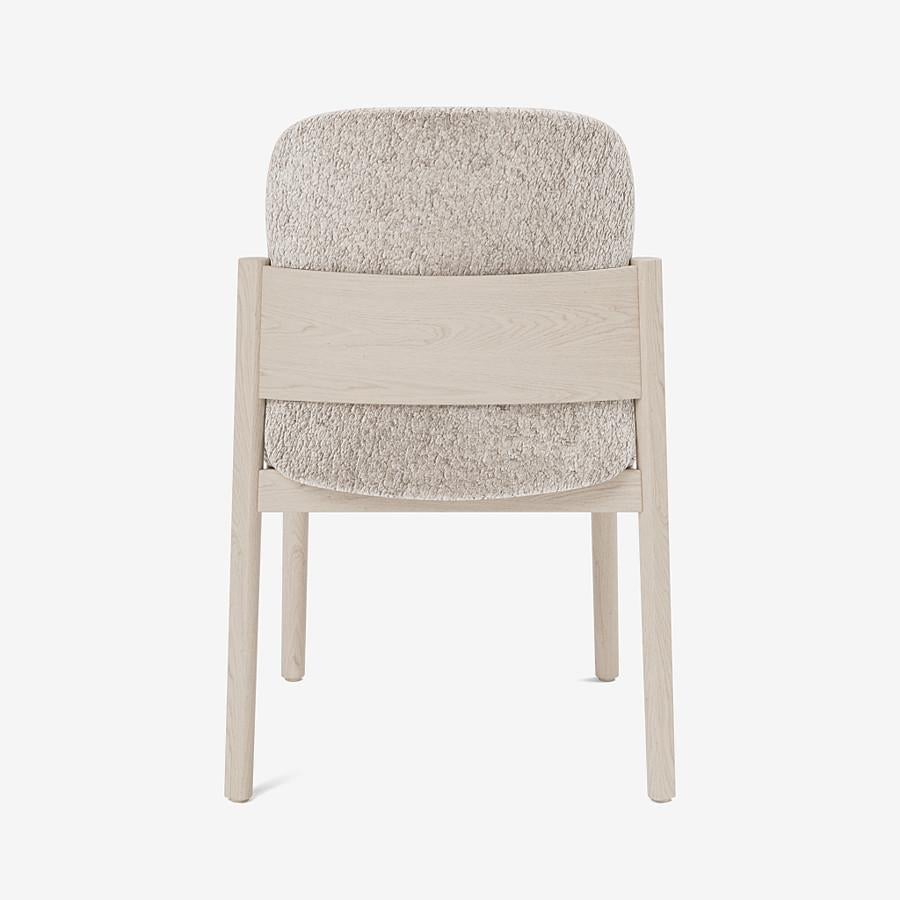 Modern Granville Bridge Side Chair Ivory Ultra Matte Lacquered & Client Own Material For Sale