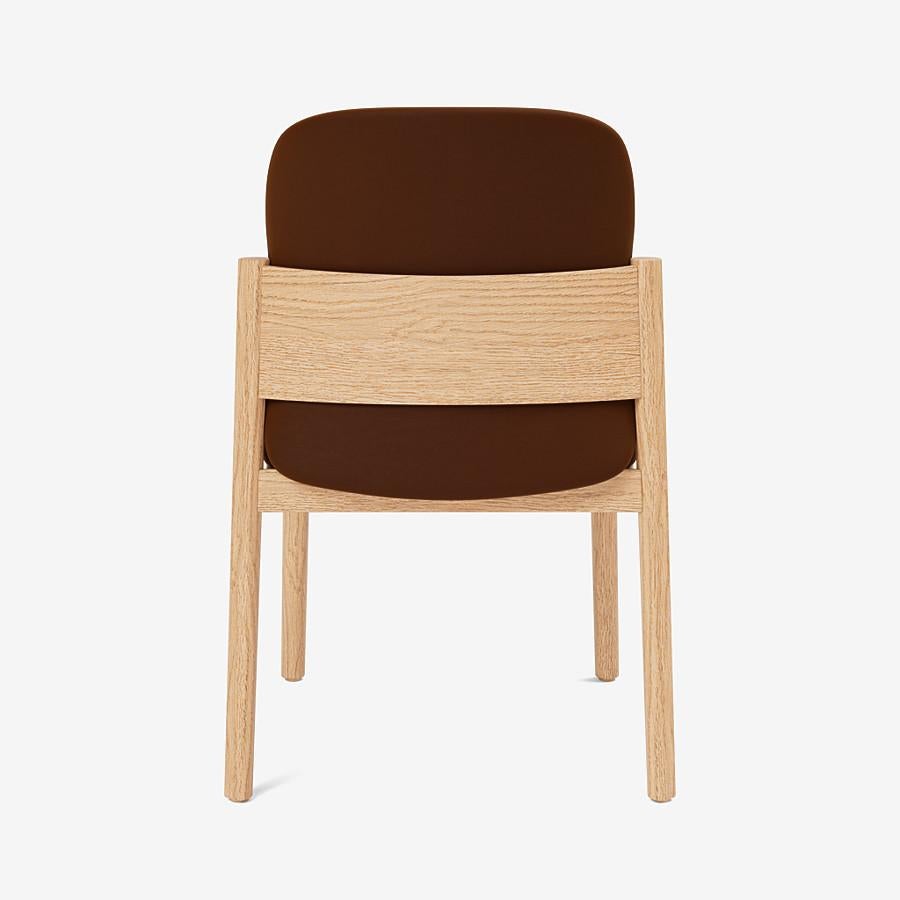 Modern Granville Bridge Side Chair Nude Ultra Matte Lacquered Oak & Client Own Material For Sale