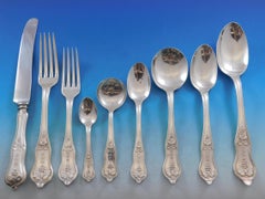 Grape by Whiting Sterling Silver Flatware Set Service 84 Pieces Early