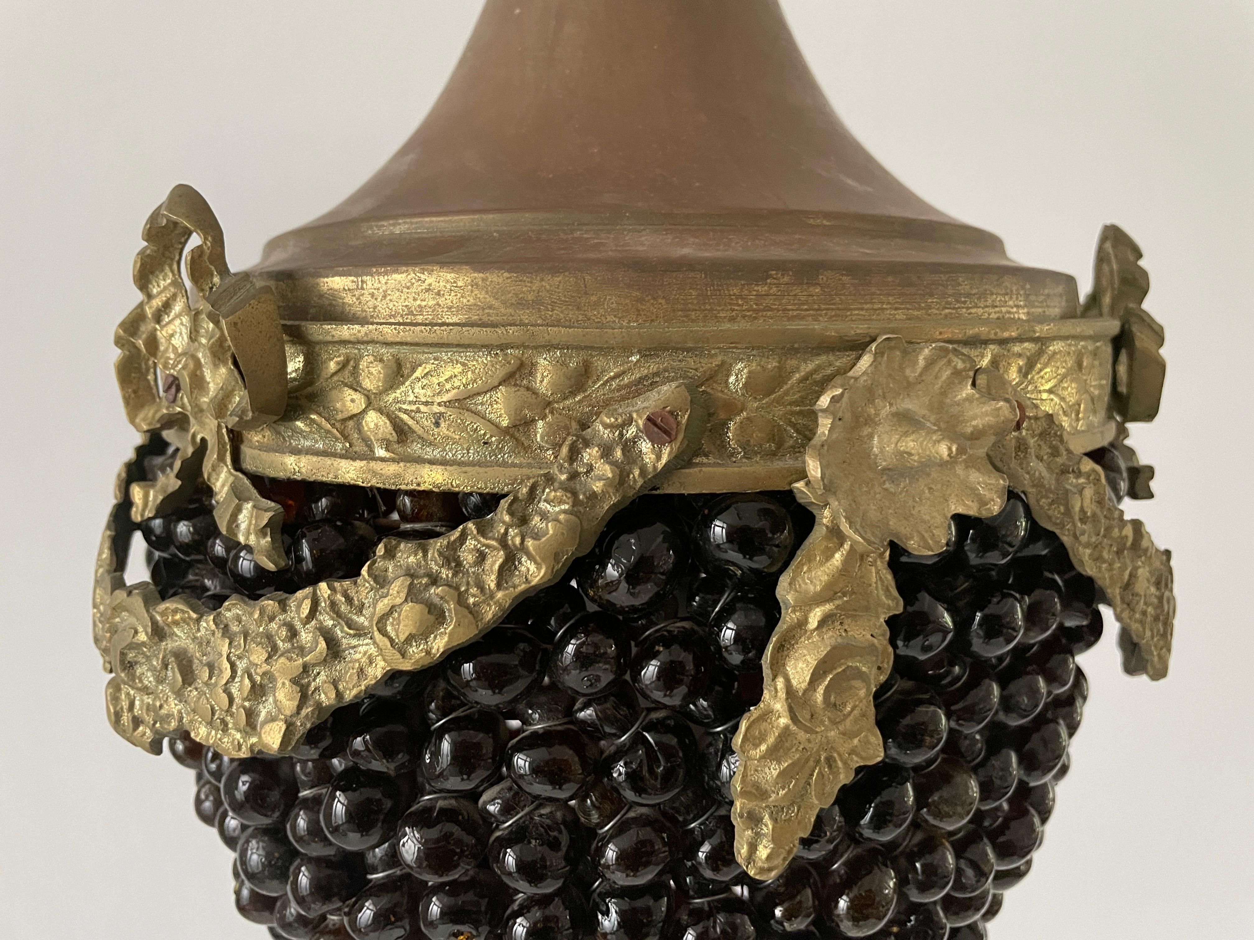 Mid-Century moderno Lampada da soffitto in ottone e vetro Grape Design, anni '70, Germania in vendita
