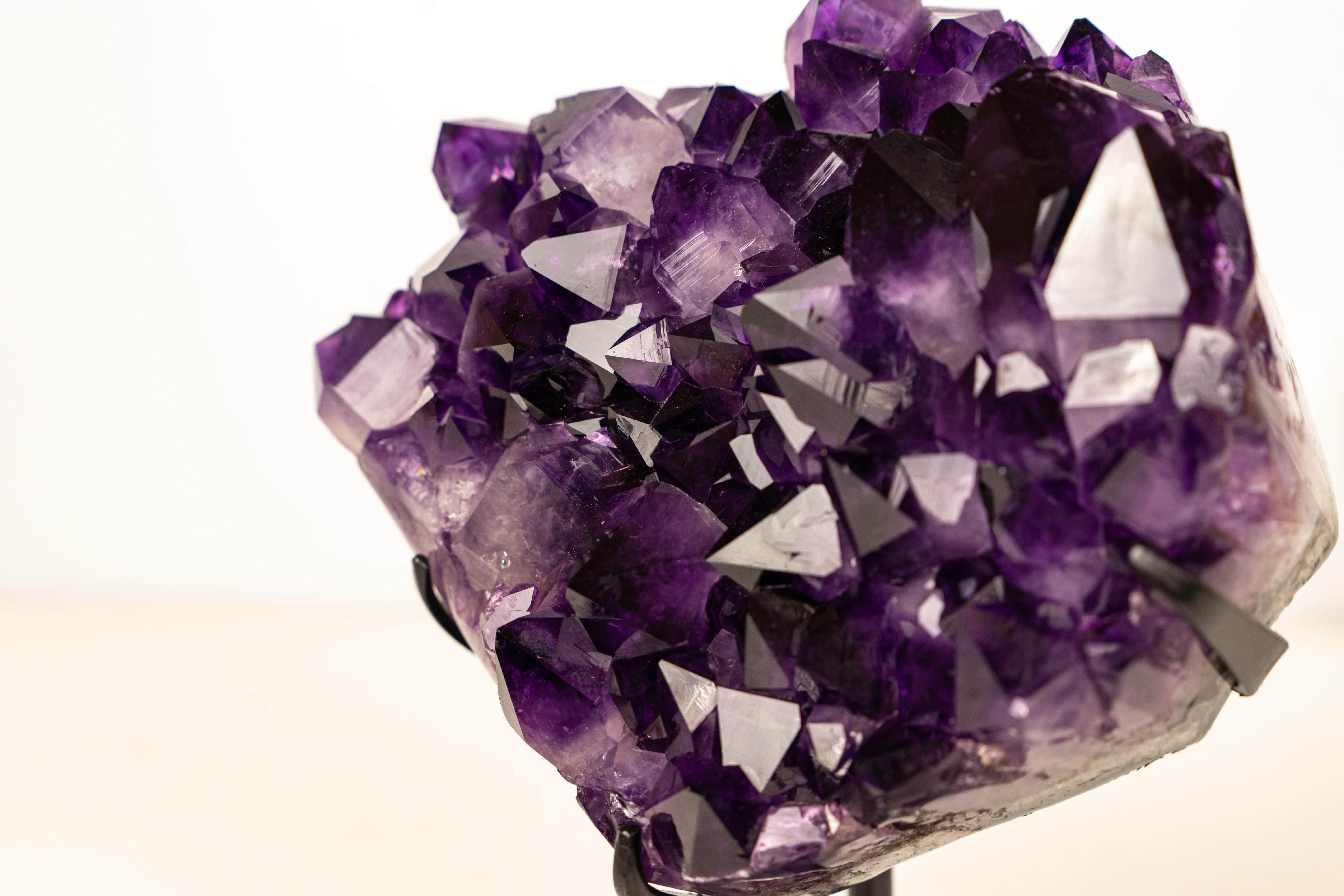 Sparkly, Rare Grape Jelly Amethyst Cluster with Intense Deep-Purple Druzy on Quartz

▫️ Description

Amethyst from Brazil is well known worldwide for its geode formations — often admired for their size, though typically lighter in color. This