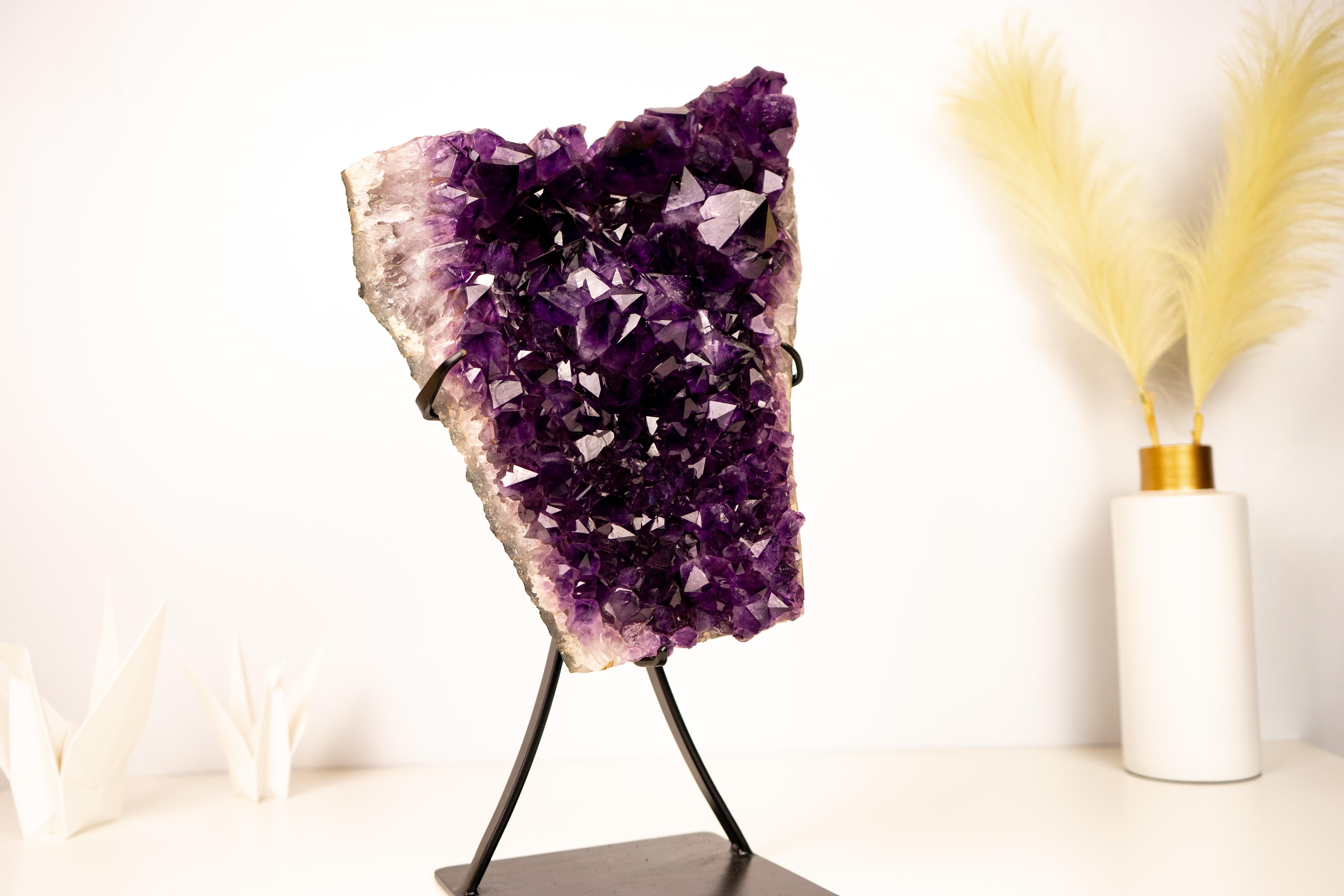 Grape Jelly Purple Amethyst Cluster - Pezzo forte con formazioni floreali in vendita 6