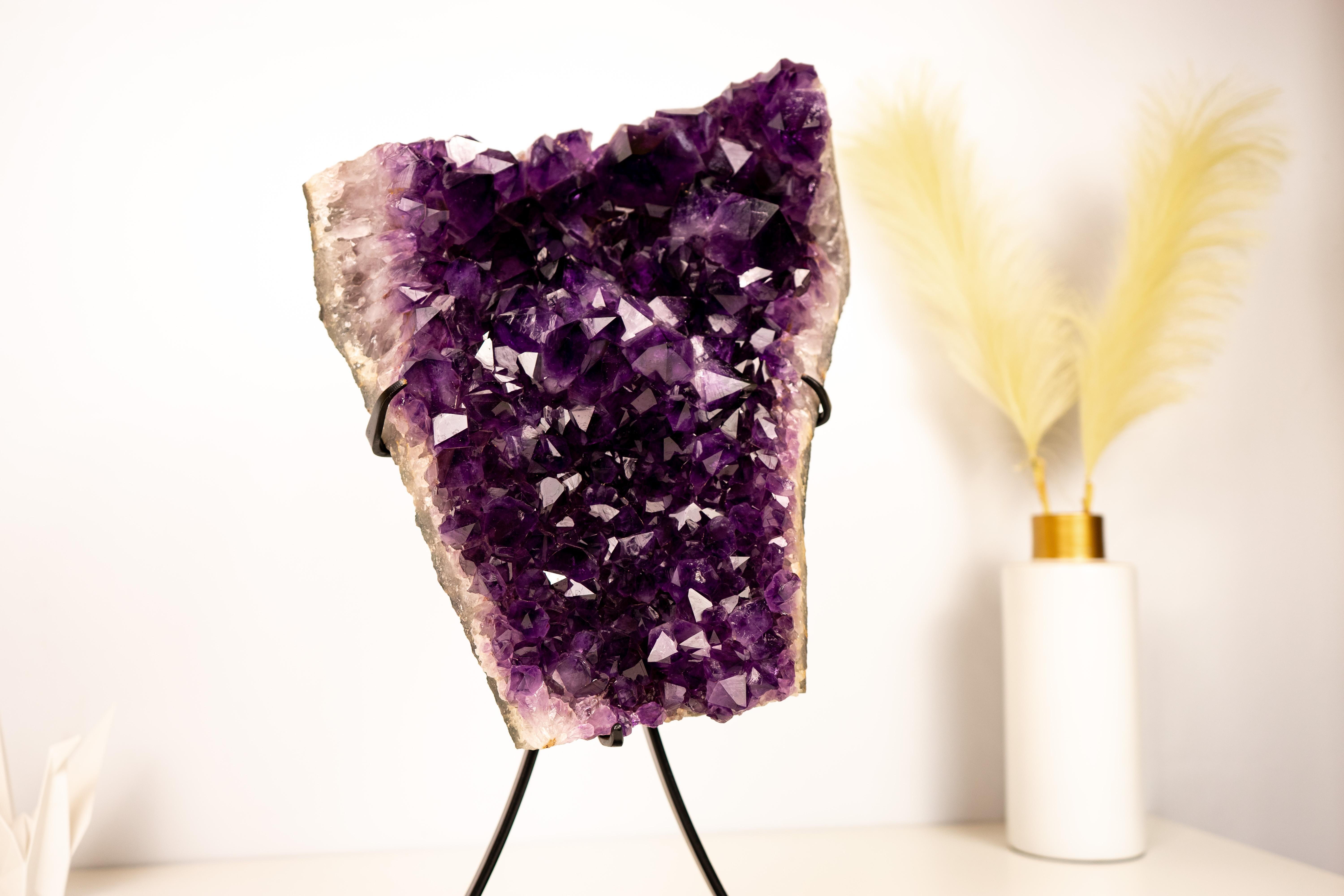 Grape Jelly Purple Amethyst Cluster - Pezzo forte con formazioni floreali in vendita 7