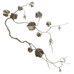 Grape Leaf Wall Sculpture in Aged Silver