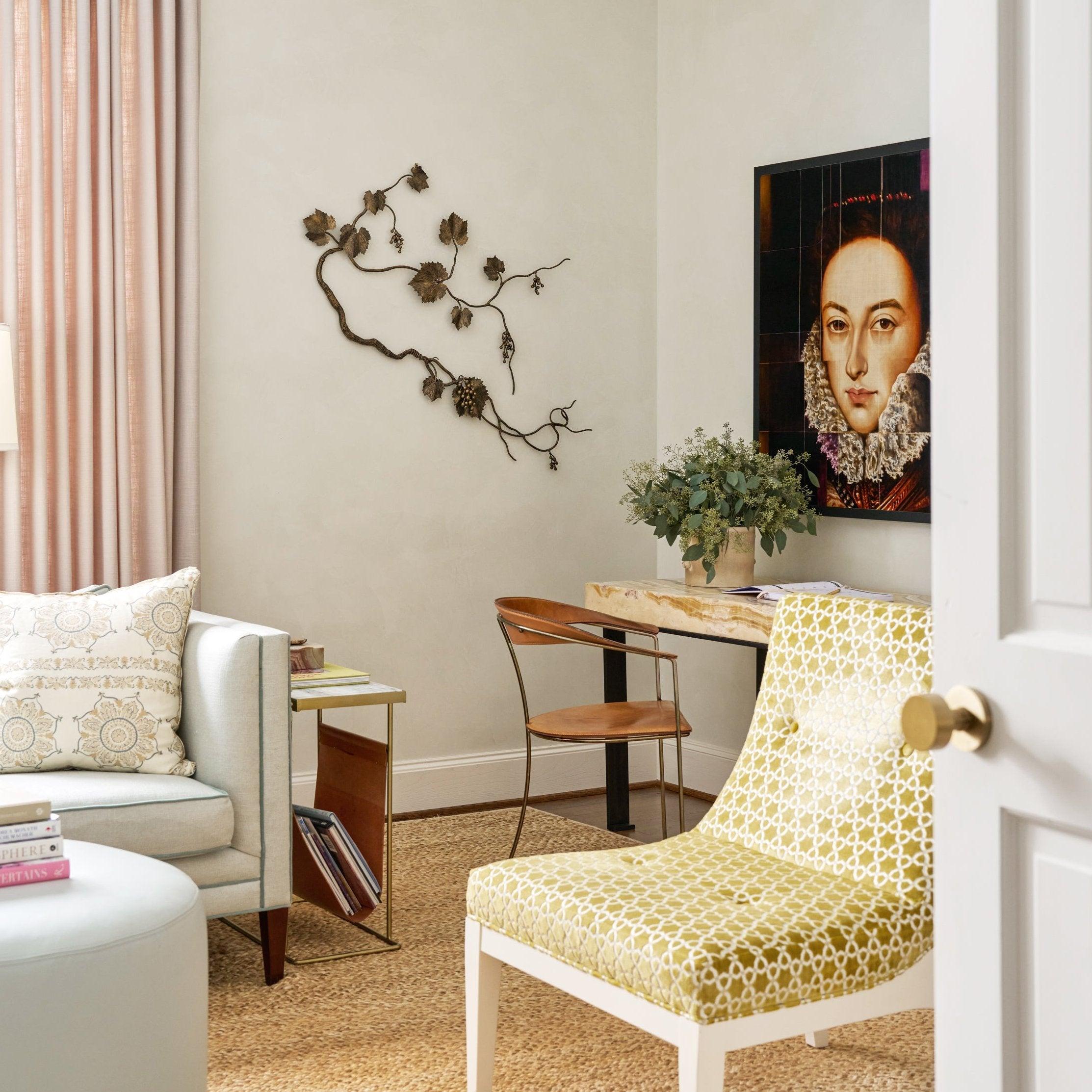 The Grape Leaf Wall Sculpture is a masterpiece of handcrafted metal art that captures the essence of nature’s beauty. Each leaf and tendril is meticulously hand-shaped, reflecting the delicate contours and textures found in real grapevines. Its
