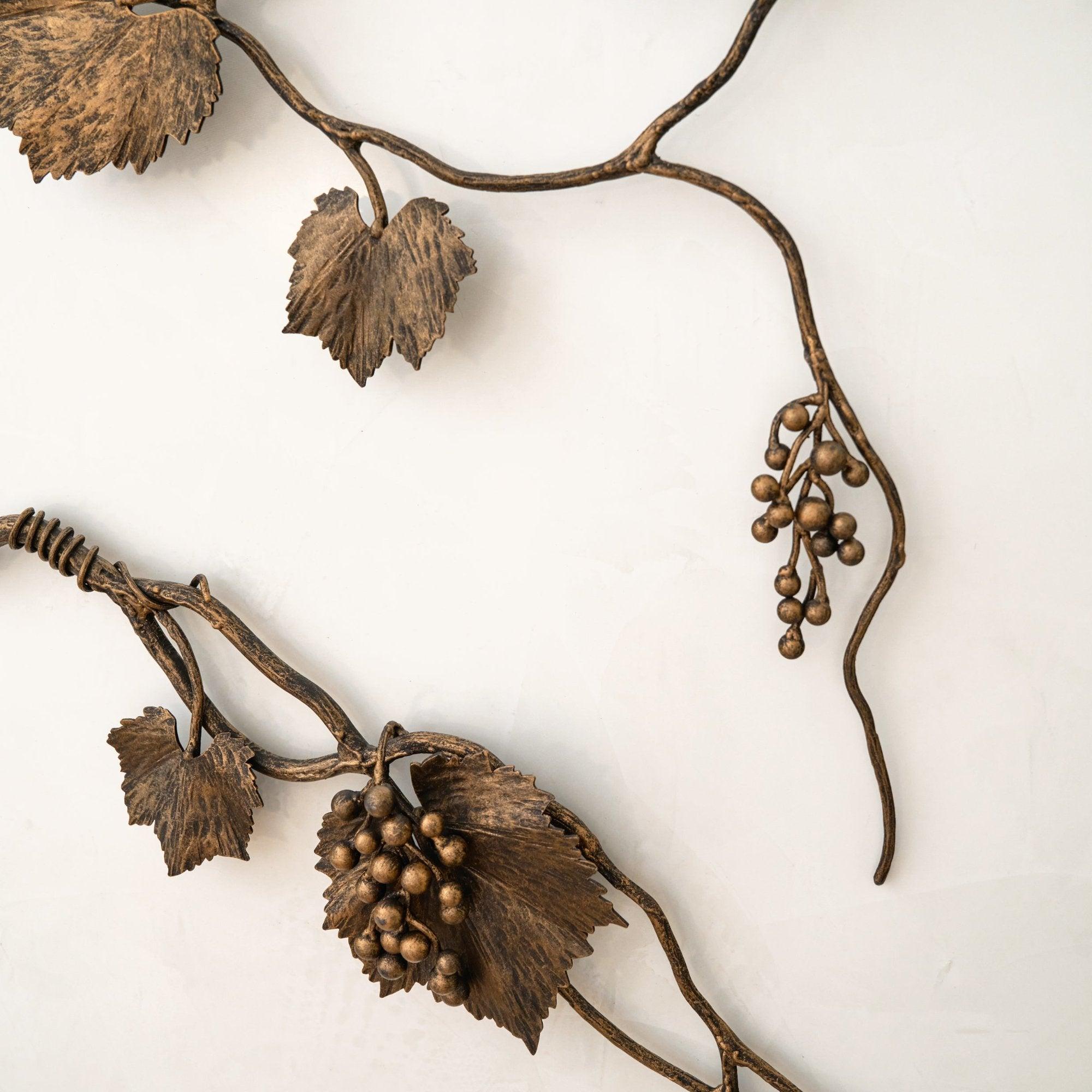 Grape Leaf Wall Sculpture in Warm Black For Sale 2