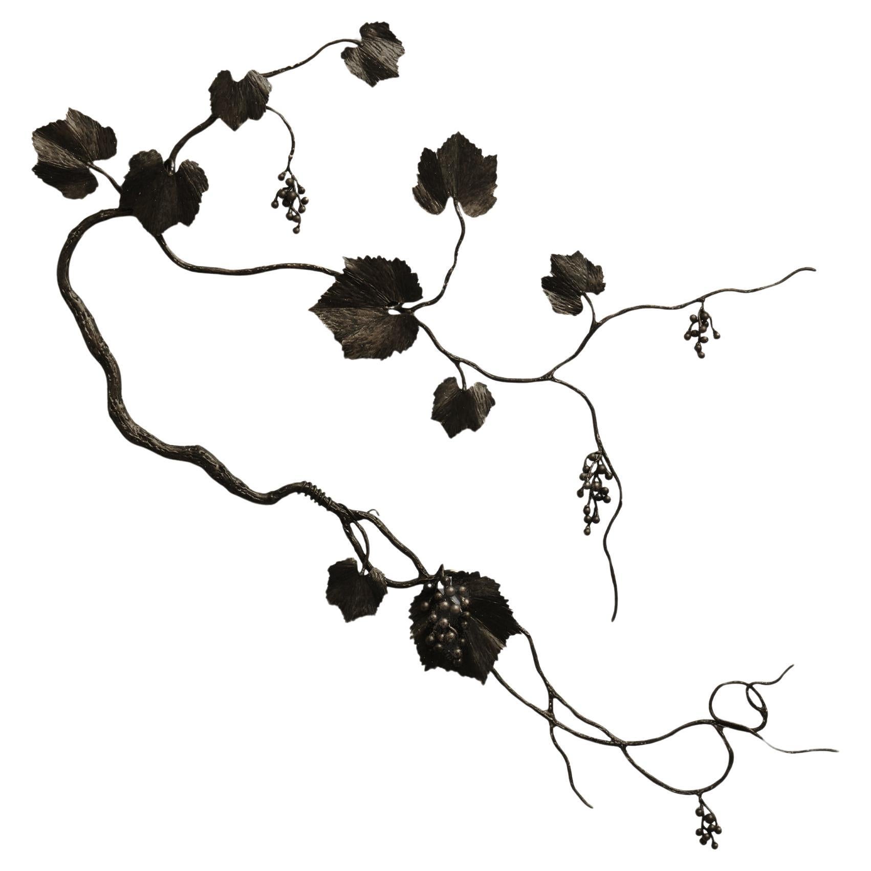 Grape Leaf Wall Sculpture in Warm Black